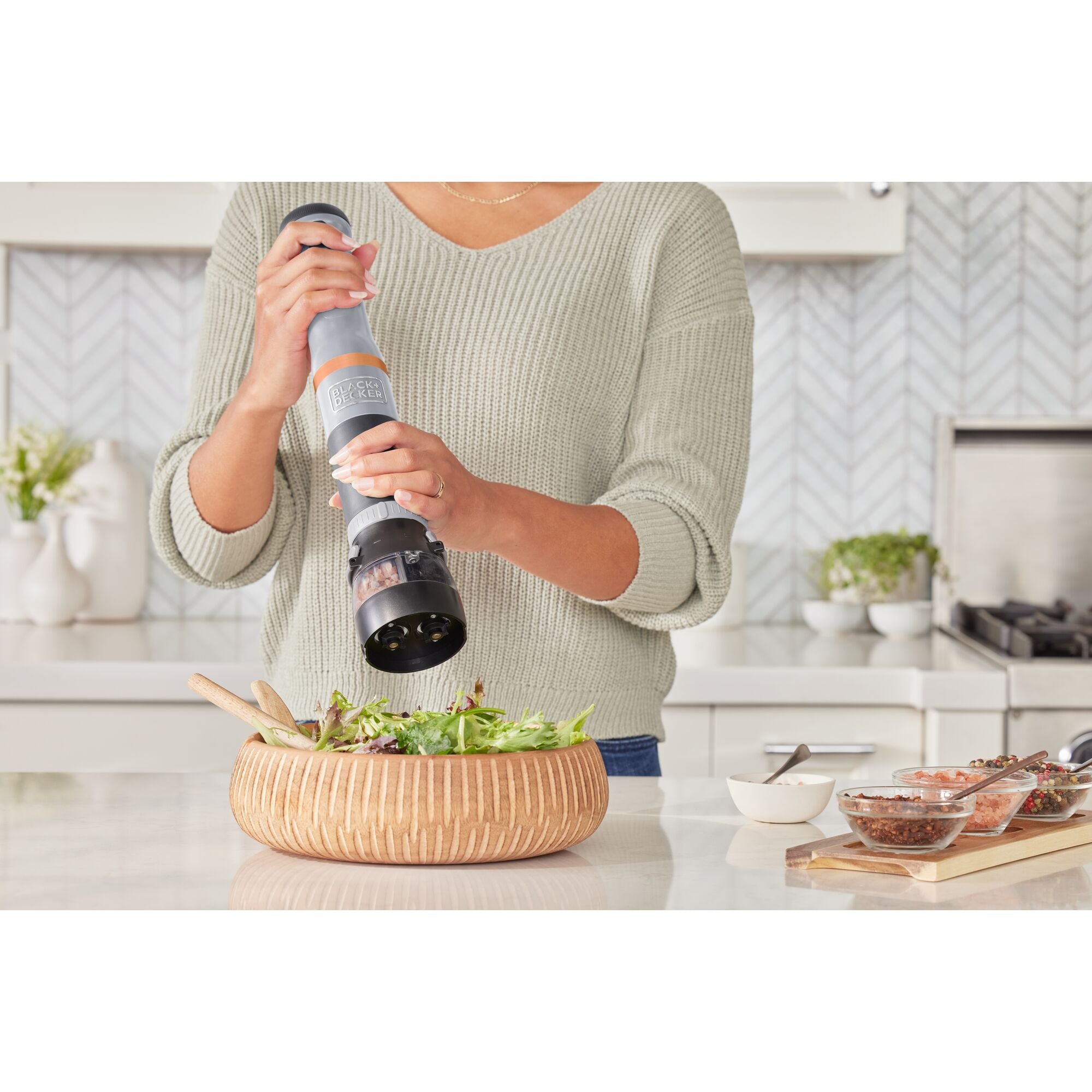 kitchen wand™ Cordless 6 in 1 Immersion Blender & Kitchen Multi-tool, Grey