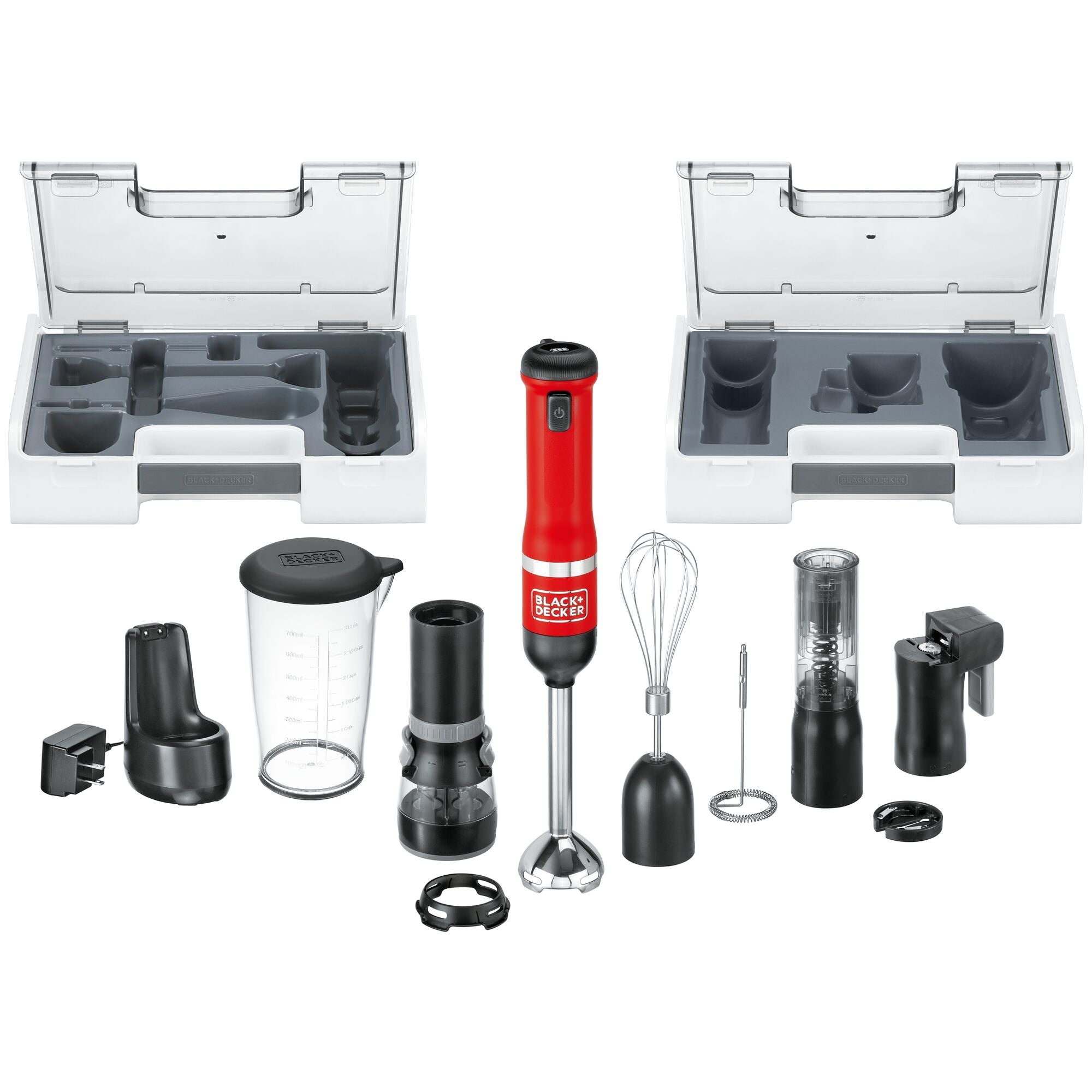 kitchen wand™ Cordless 6 in 1 Immersion Blender & Kitchen Multi-tool, Red