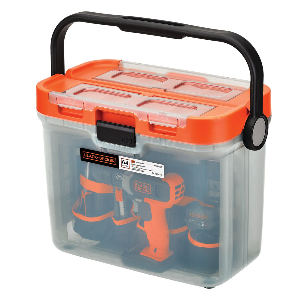 20V MAX* POWERCONNECT™ Cordless Drill with 64-Piece Home Project Kit and Tool Box, Battery and Charger Included