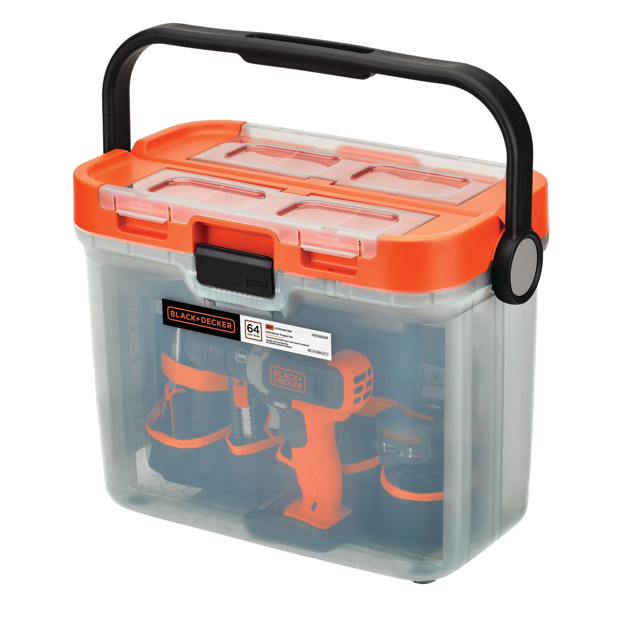 20V MAX* POWERCONNECT™ Cordless Drill with 64-Piece Home Project Kit and Tool Box, Battery and Charger Included