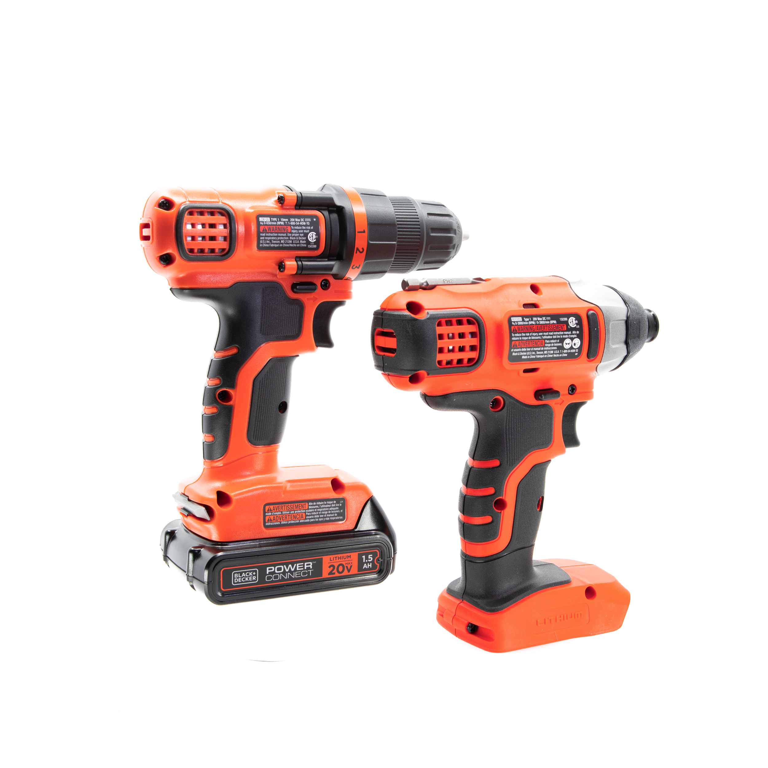 20V MAX* POWERCONNECT™ Cordless Drill and Impact Driver Combo Kit, Battery and Charger Included