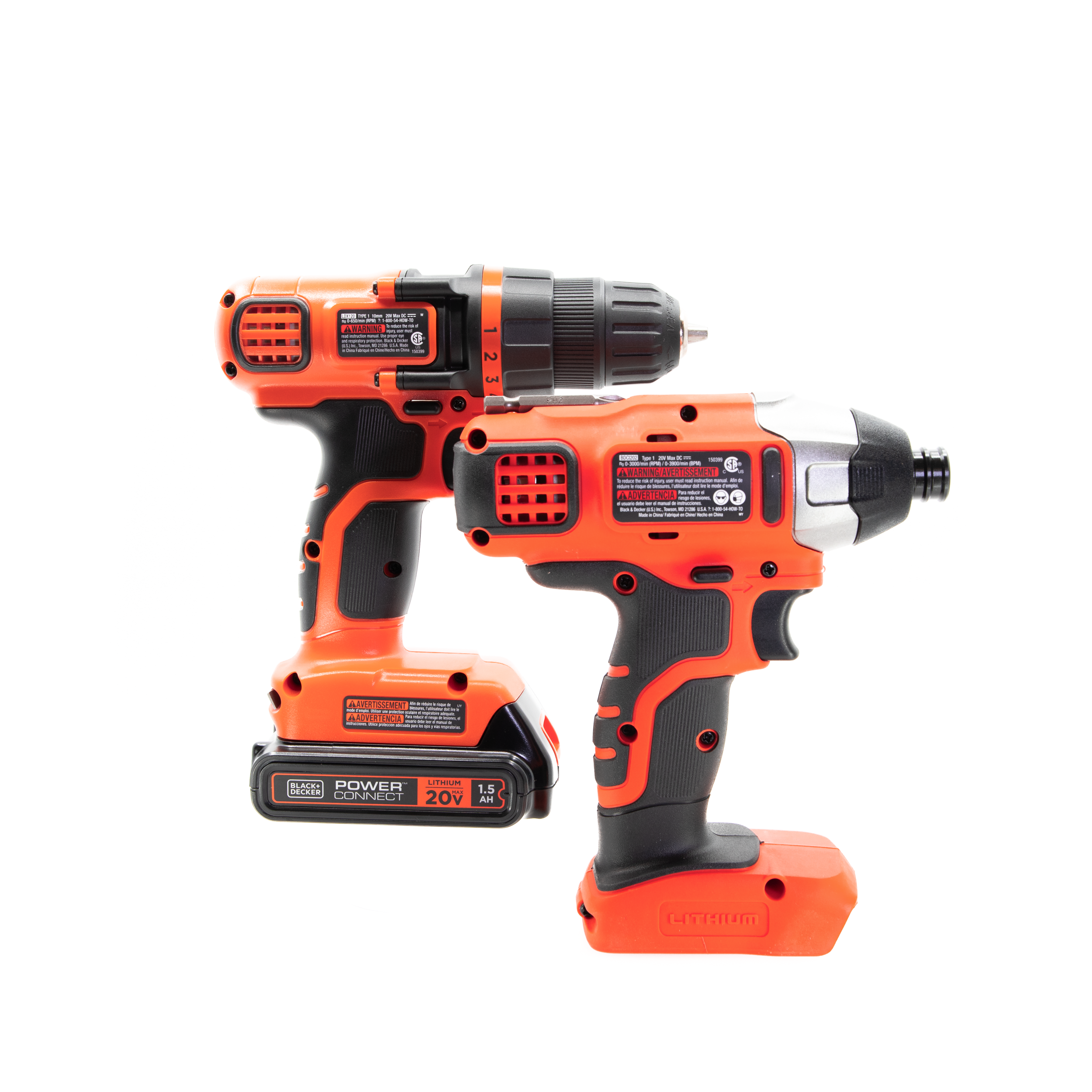 20V MAX* POWERCONNECT™ Cordless Drill and Impact Driver Combo Kit, Battery and Charger Included