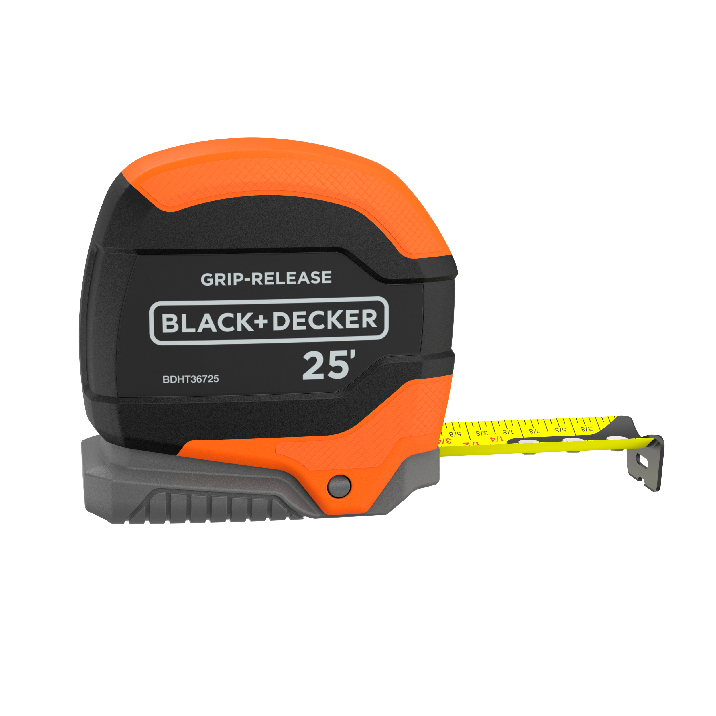 Tape Measure, Grip Release, Autolock & Self Lock, 25-Foot