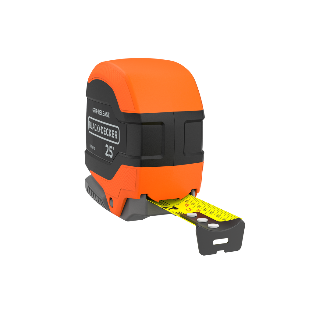 Tape Measure, Grip Release, Autolock & Self Lock, 25-Foot