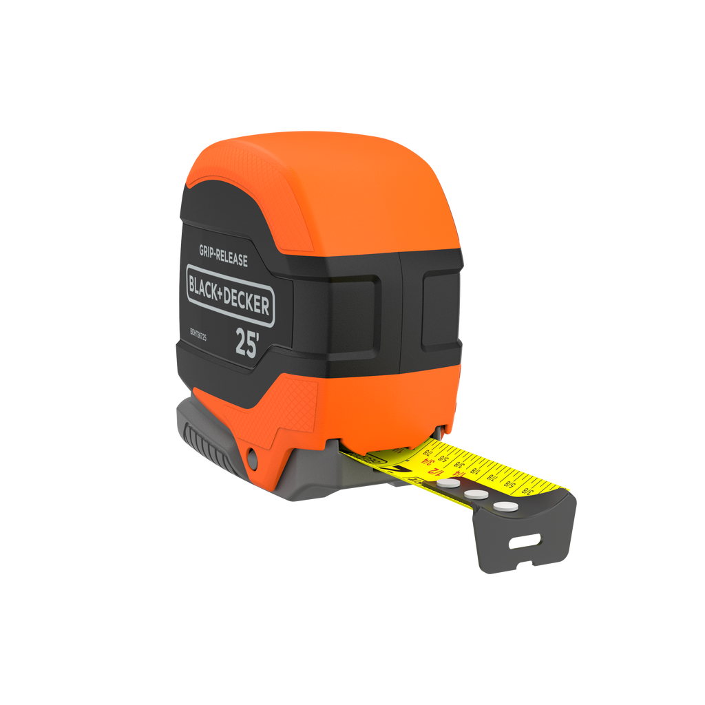 Tape Measure, Grip Release, Autolock & Self Lock, 25-Foot