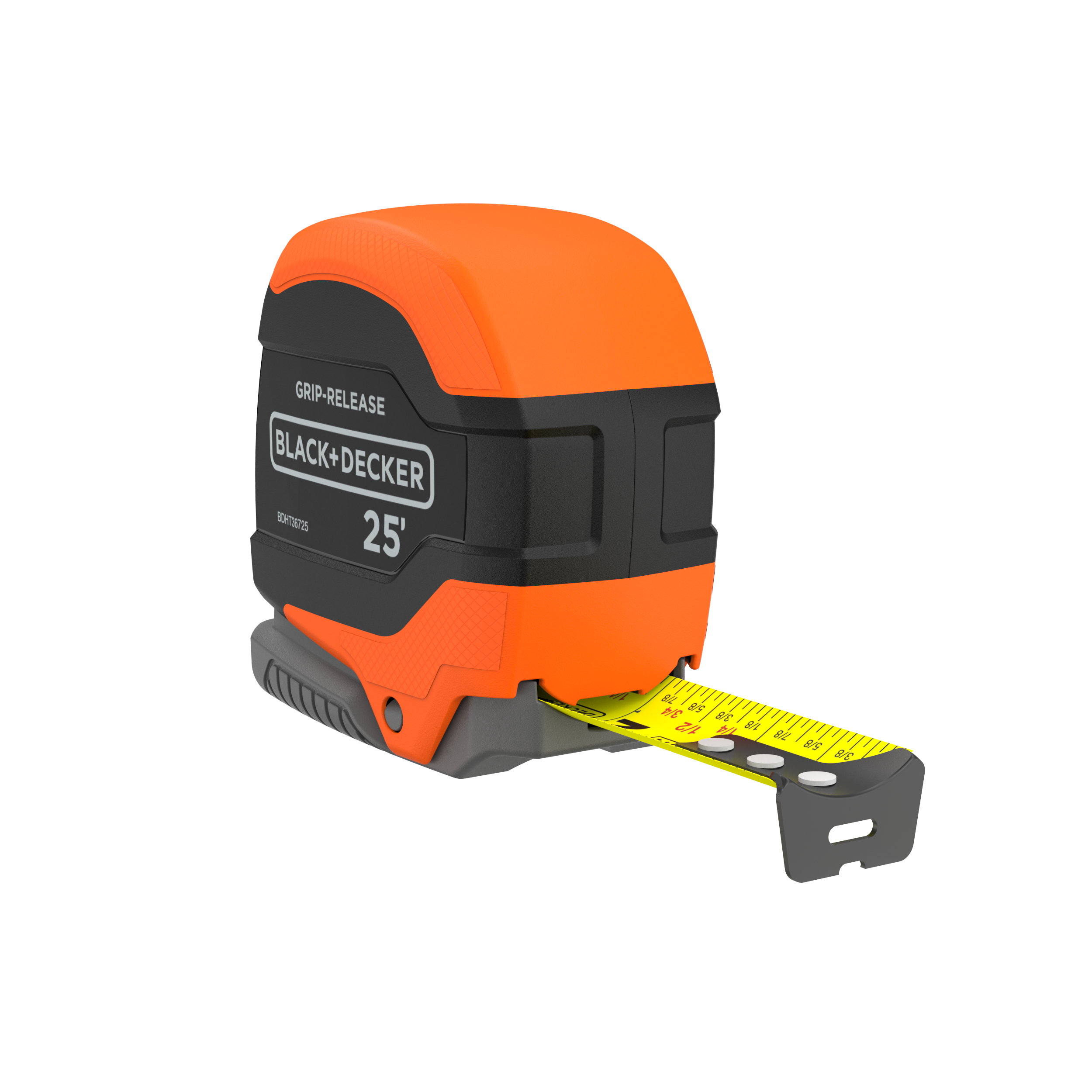 Tape Measure, Grip Release, Autolock & Self Lock, 25-Foot