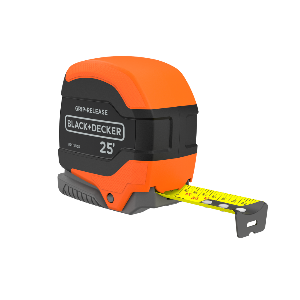Tape Measure, Grip Release, Autolock & Self Lock, 25-Foot