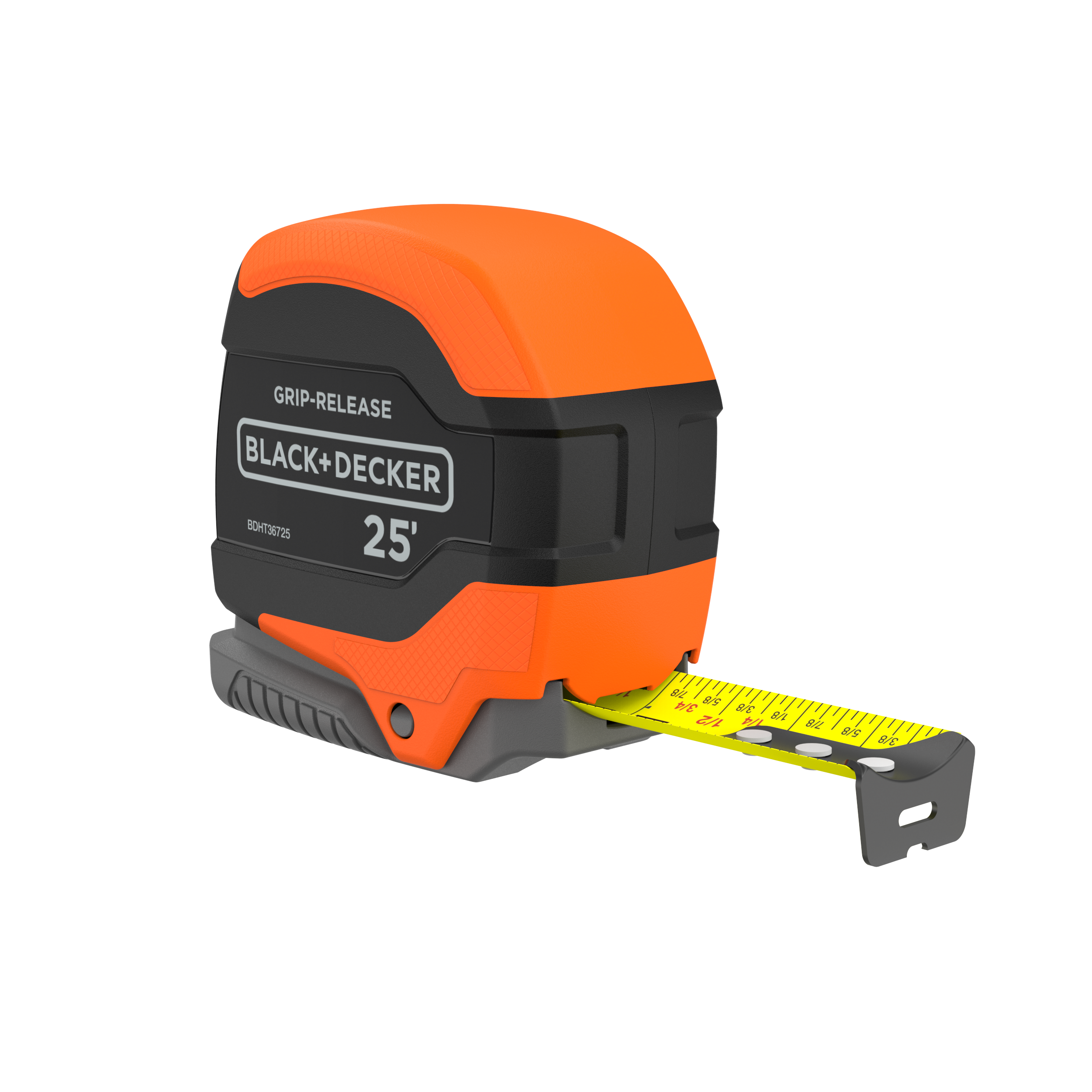 Tape Measure, Grip Release, Autolock & Self Lock, 25-Foot