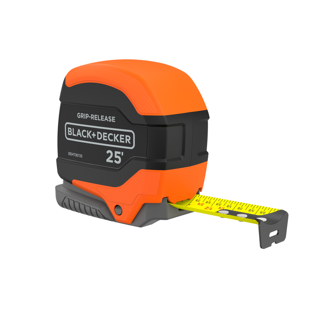 Tape Measure, Grip Release, Autolock & Self Lock, 25-Foot