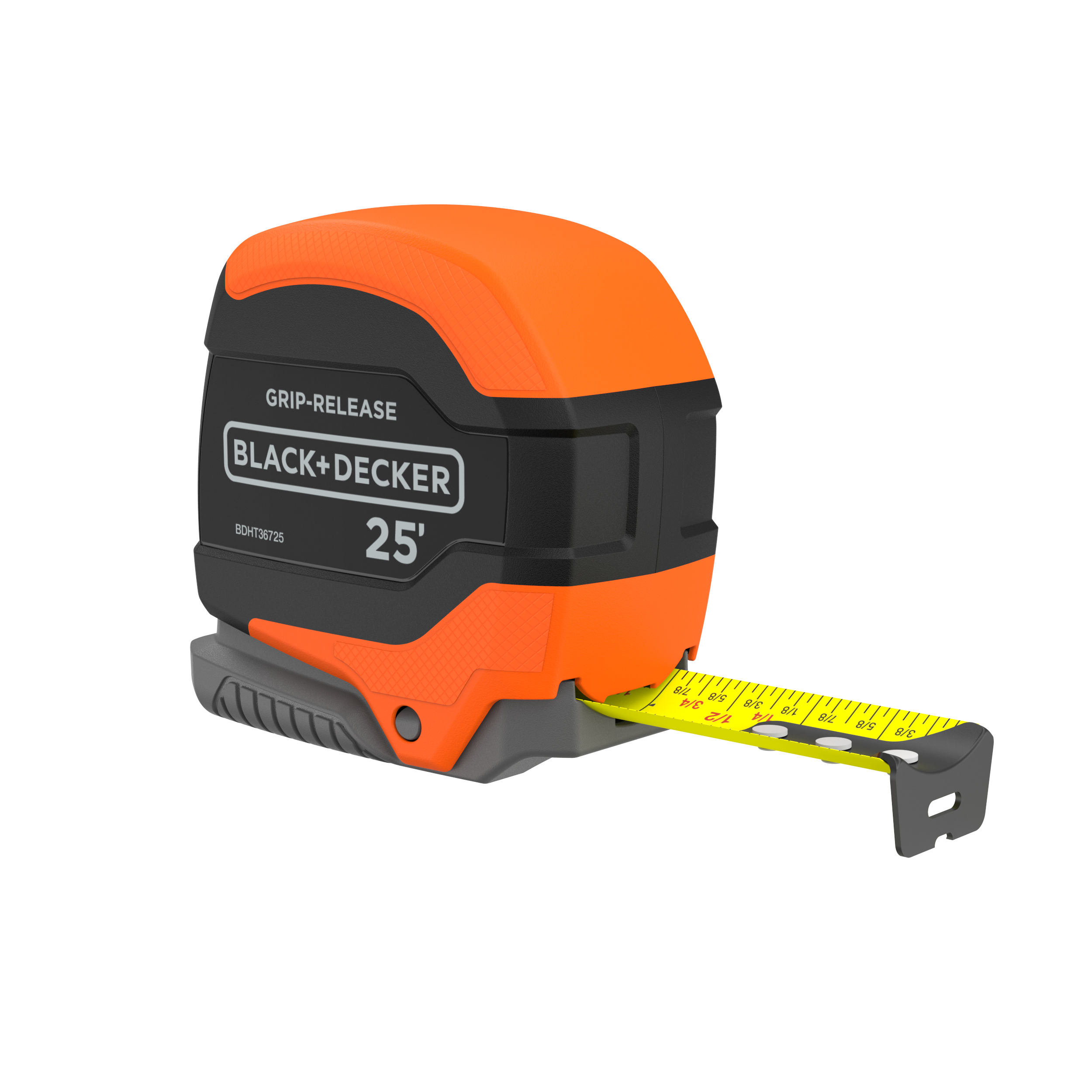 Tape Measure, Grip Release, Autolock & Self Lock, 25-Foot