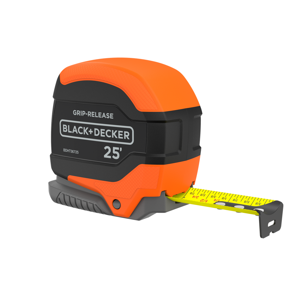 Tape Measure, Grip Release, Autolock & Self Lock, 25-Foot