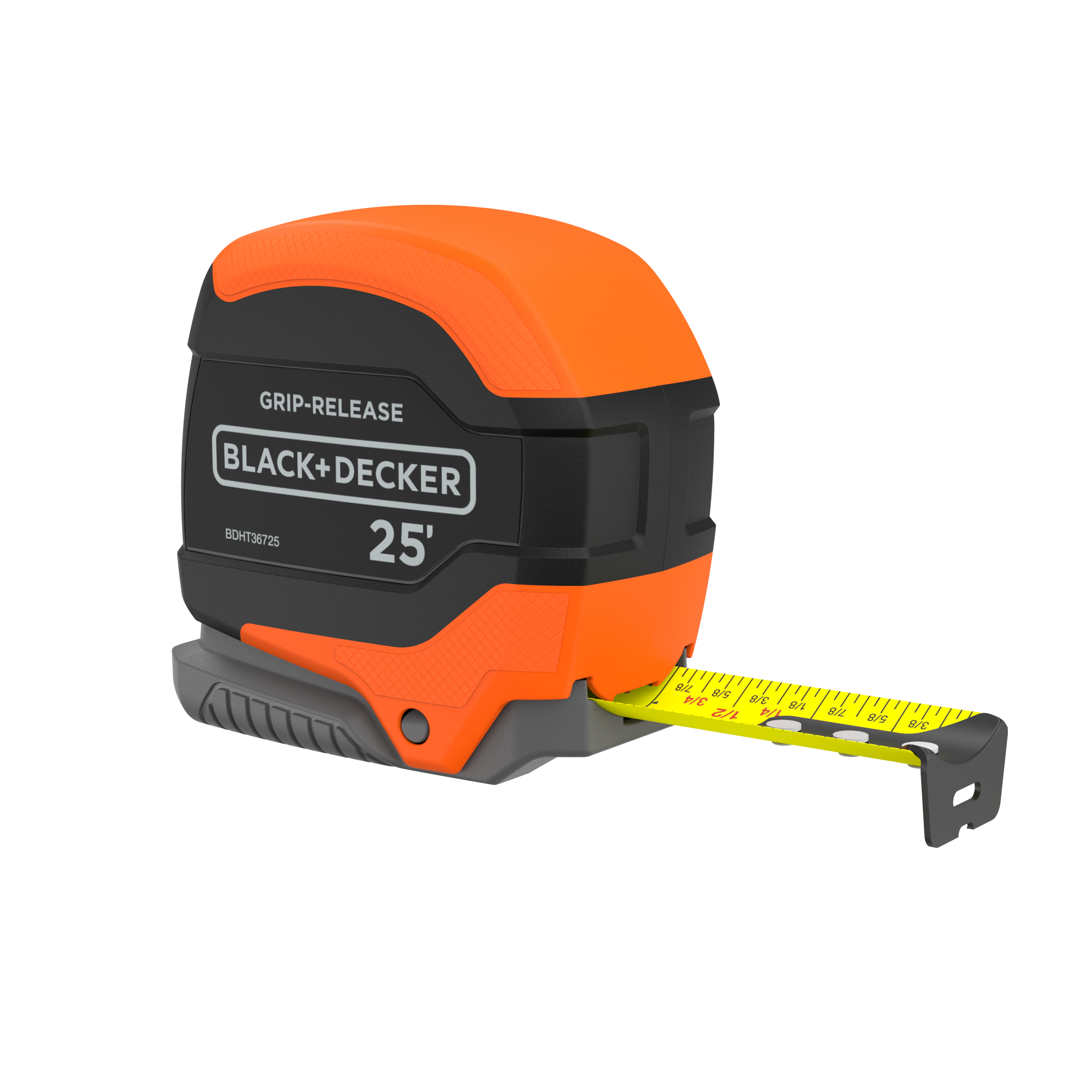Tape Measure, Grip Release, Autolock & Self Lock, 25-Foot