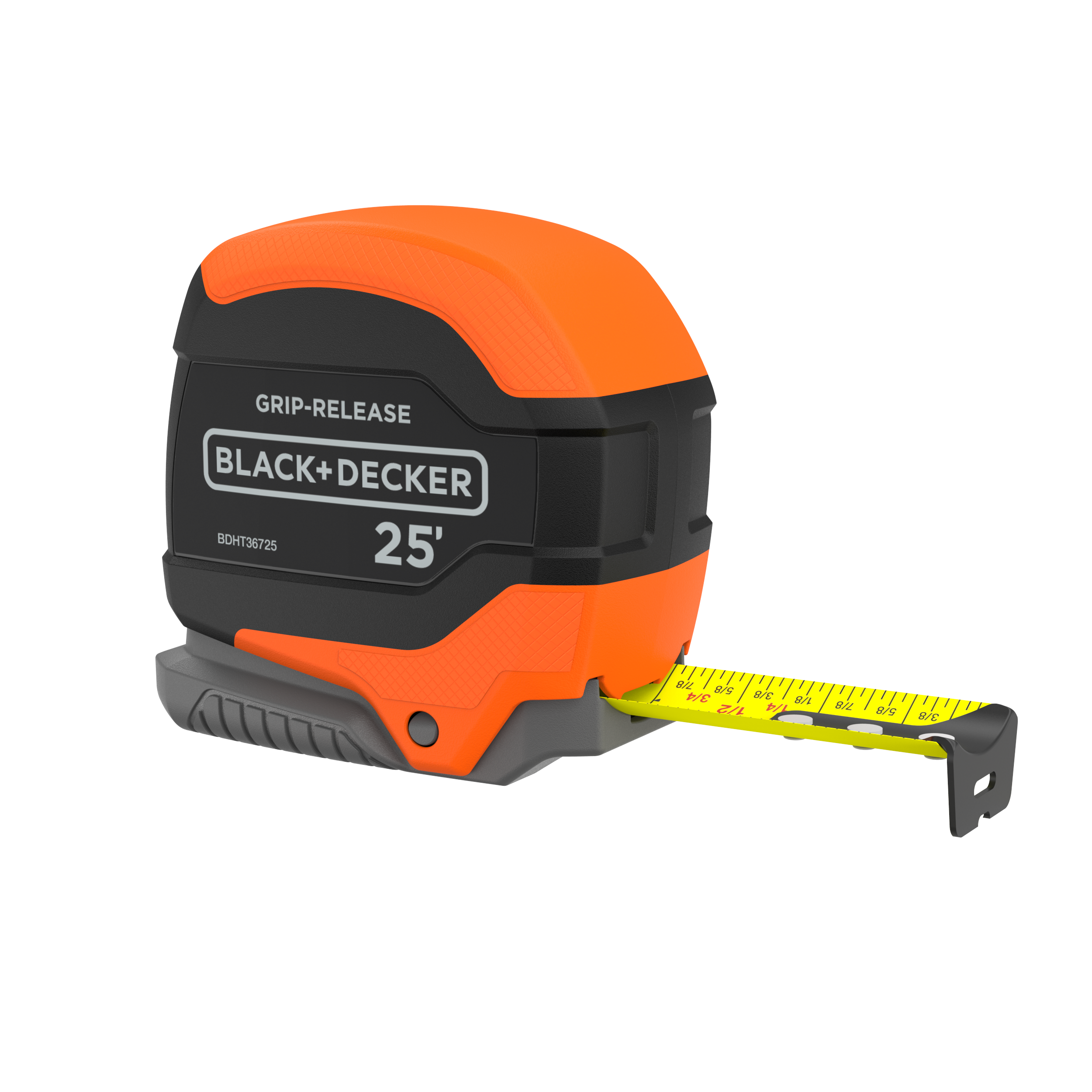 Tape Measure, Grip Release, Autolock & Self Lock, 25-Foot