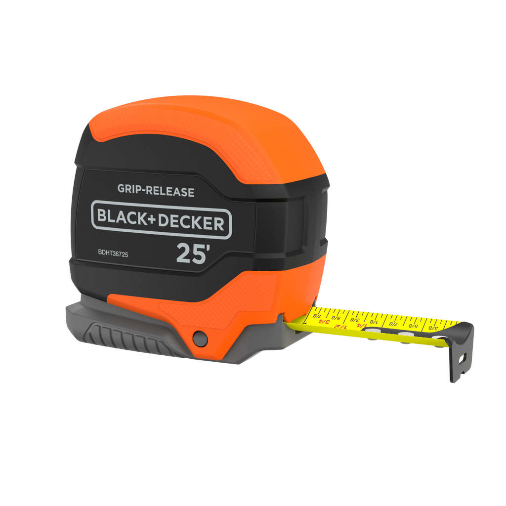 Tape Measure, Grip Release, Autolock & Self Lock, 25-Foot