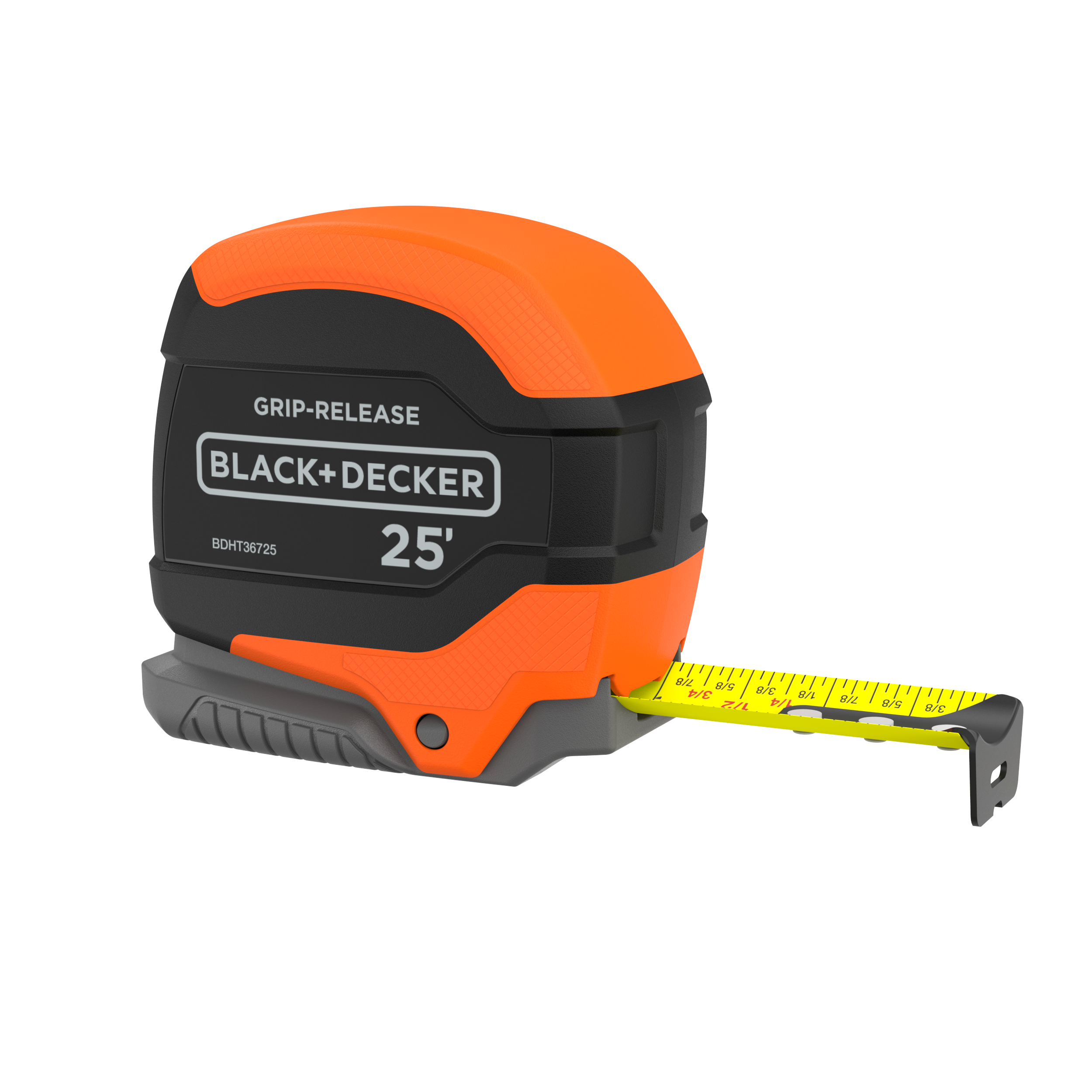 Tape Measure, Grip Release, Autolock & Self Lock, 25-Foot