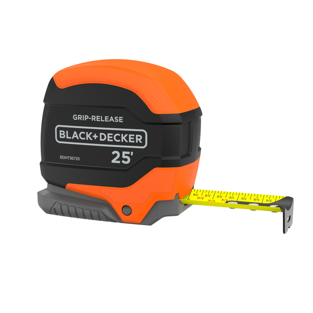 Tape Measure, Grip Release, Autolock & Self Lock, 25-Foot