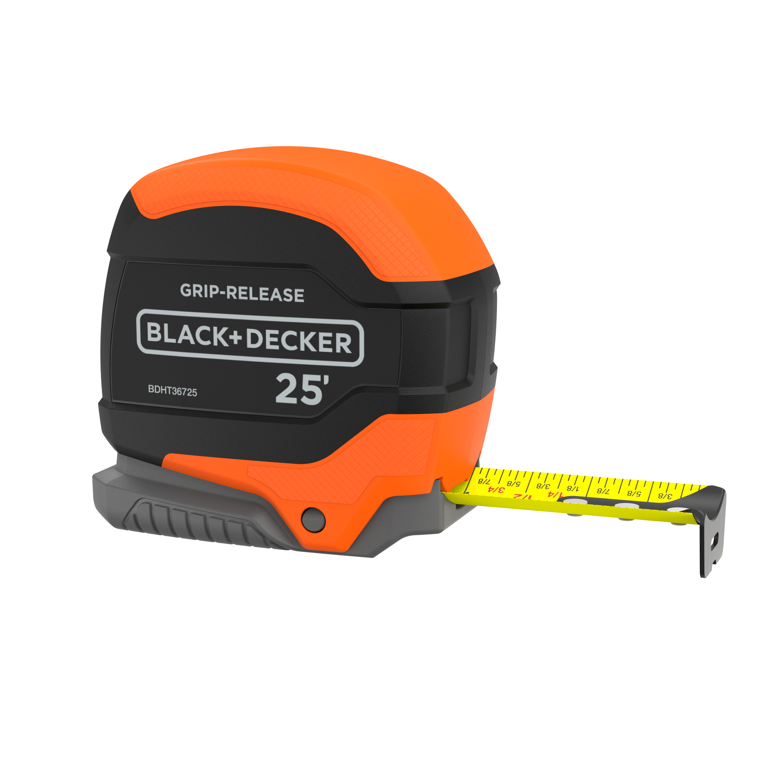 Tape Measure, Grip Release, Autolock & Self Lock, 25-Foot