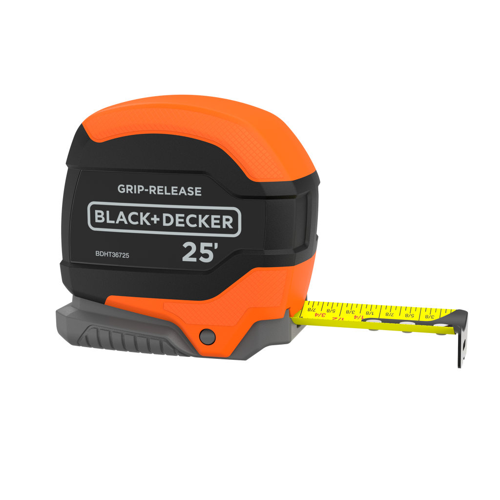 Tape Measure, Grip Release, Autolock & Self Lock, 25-Foot