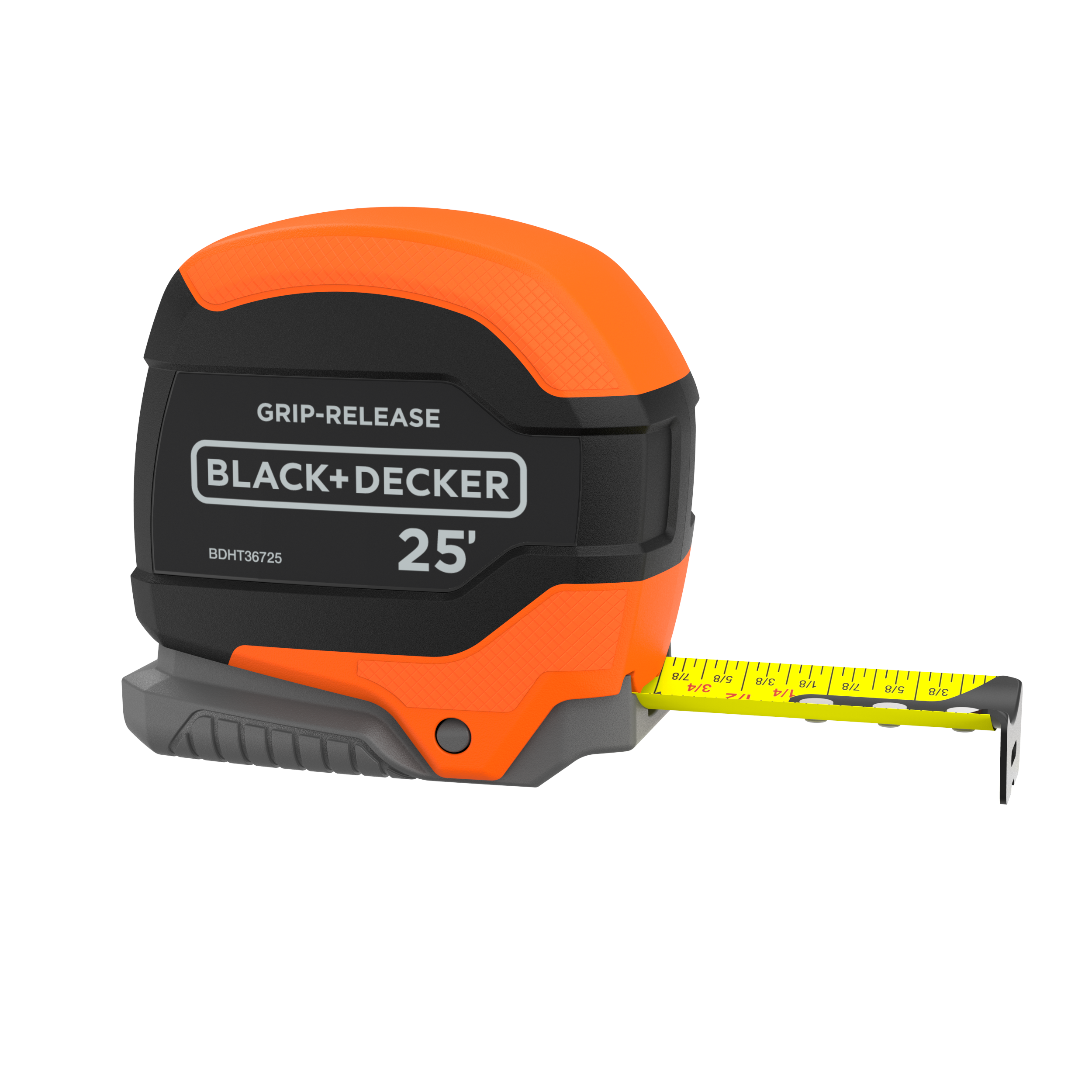 Tape Measure, Grip Release, Autolock & Self Lock, 25-Foot