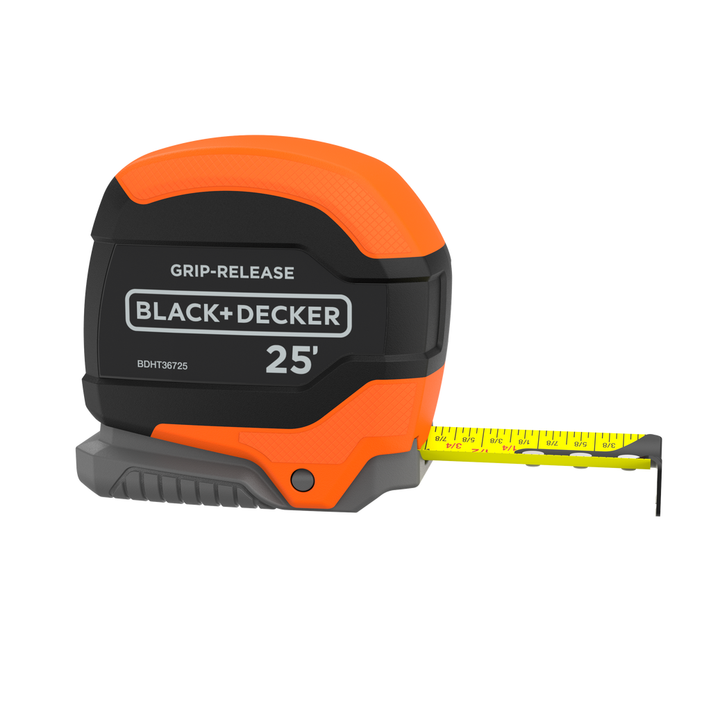 Tape Measure, Grip Release, Autolock & Self Lock, 25-Foot