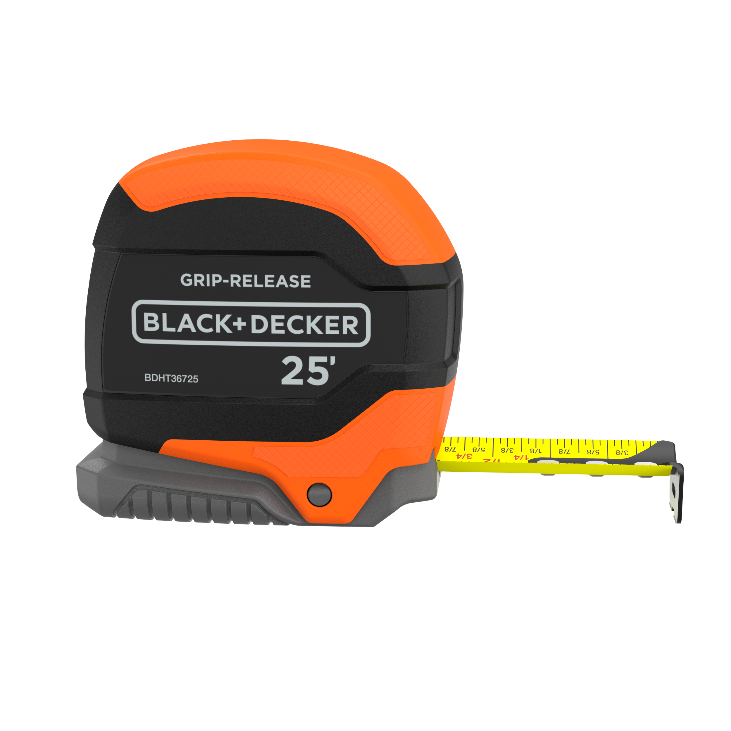 Tape Measure, Grip Release, Autolock & Self Lock, 25-Foot