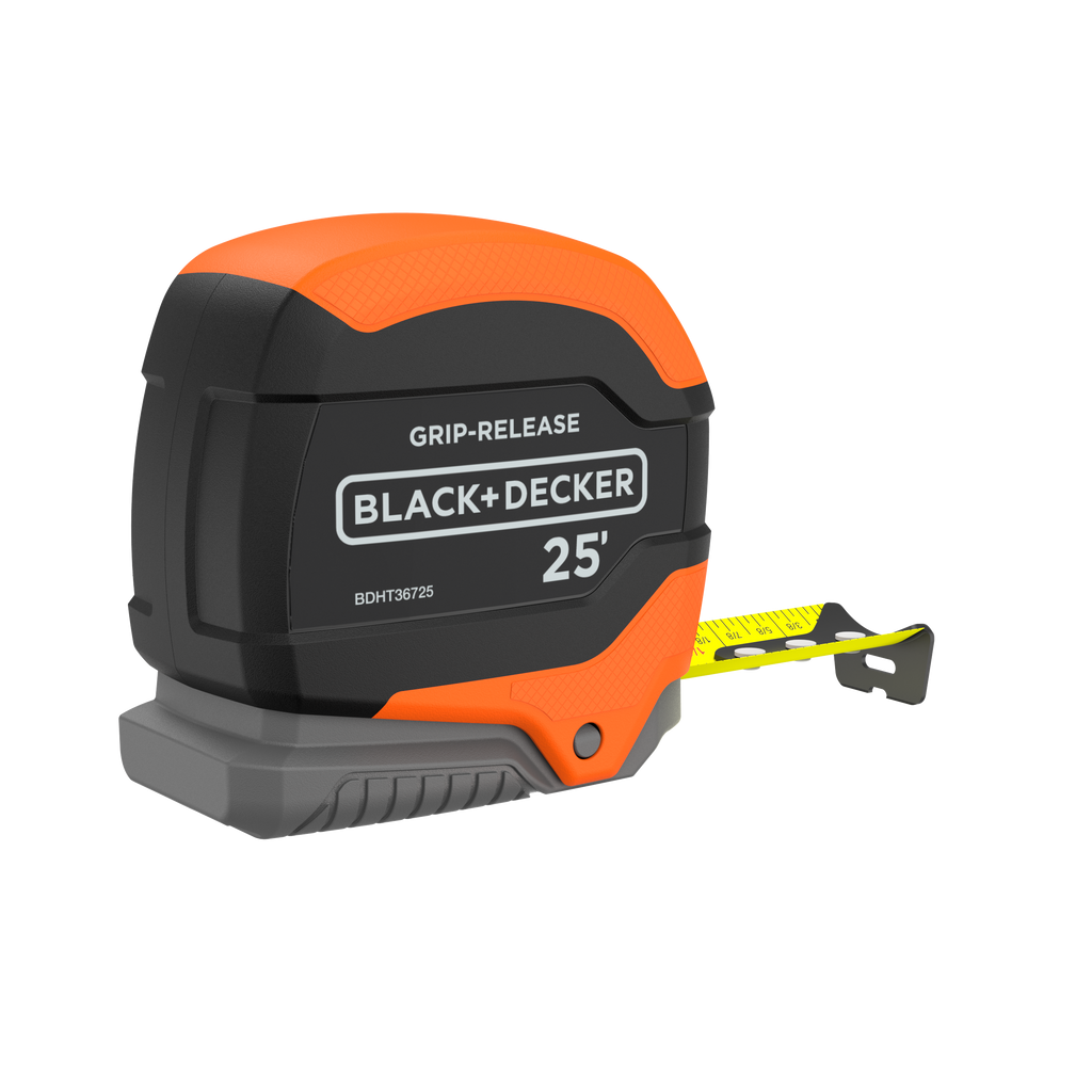 Tape Measure, Grip Release, Autolock & Self Lock, 25-Foot