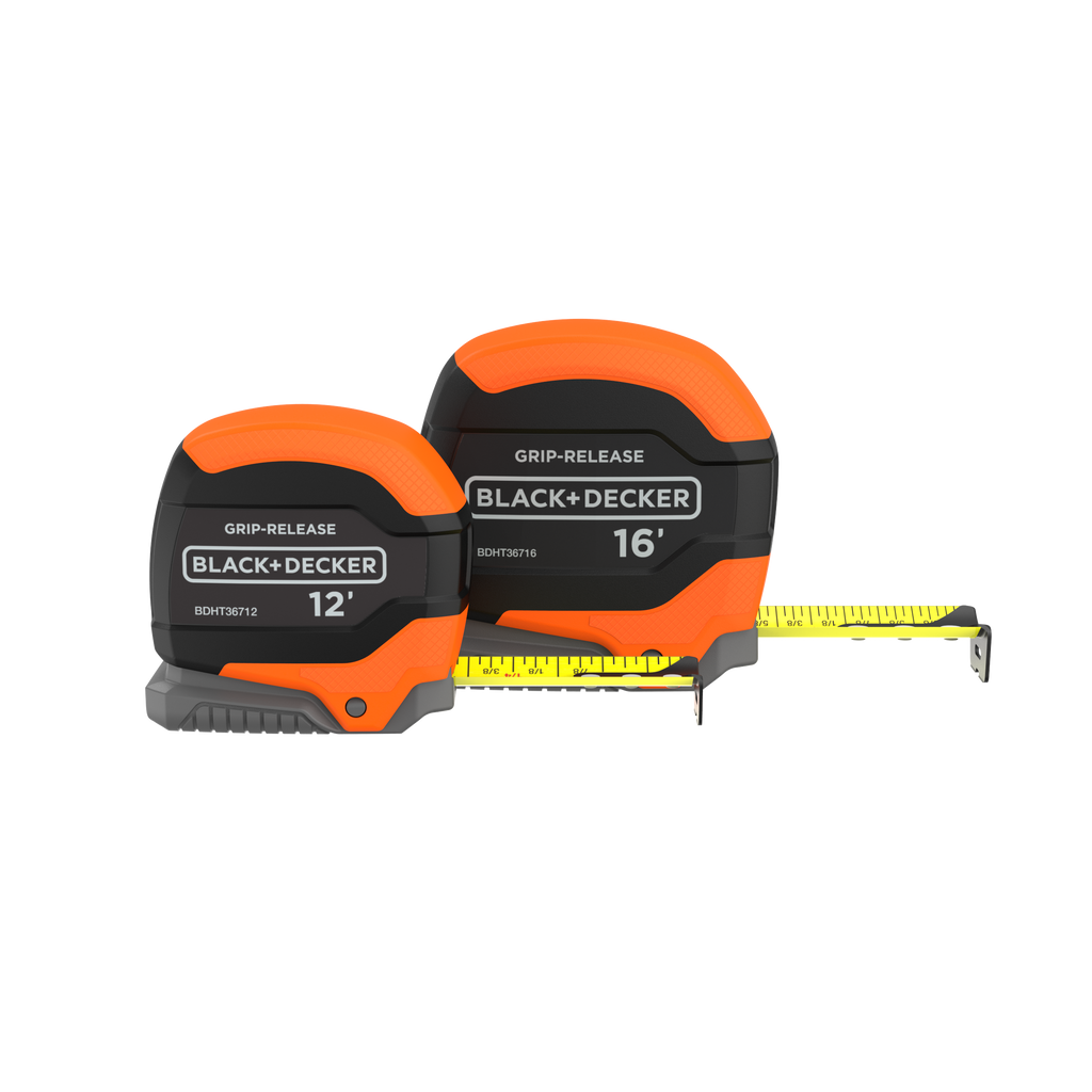 Tape Measure Bundle, Grip Release, Self Lock, 12-Foot & 16-Foot, 2-Pack