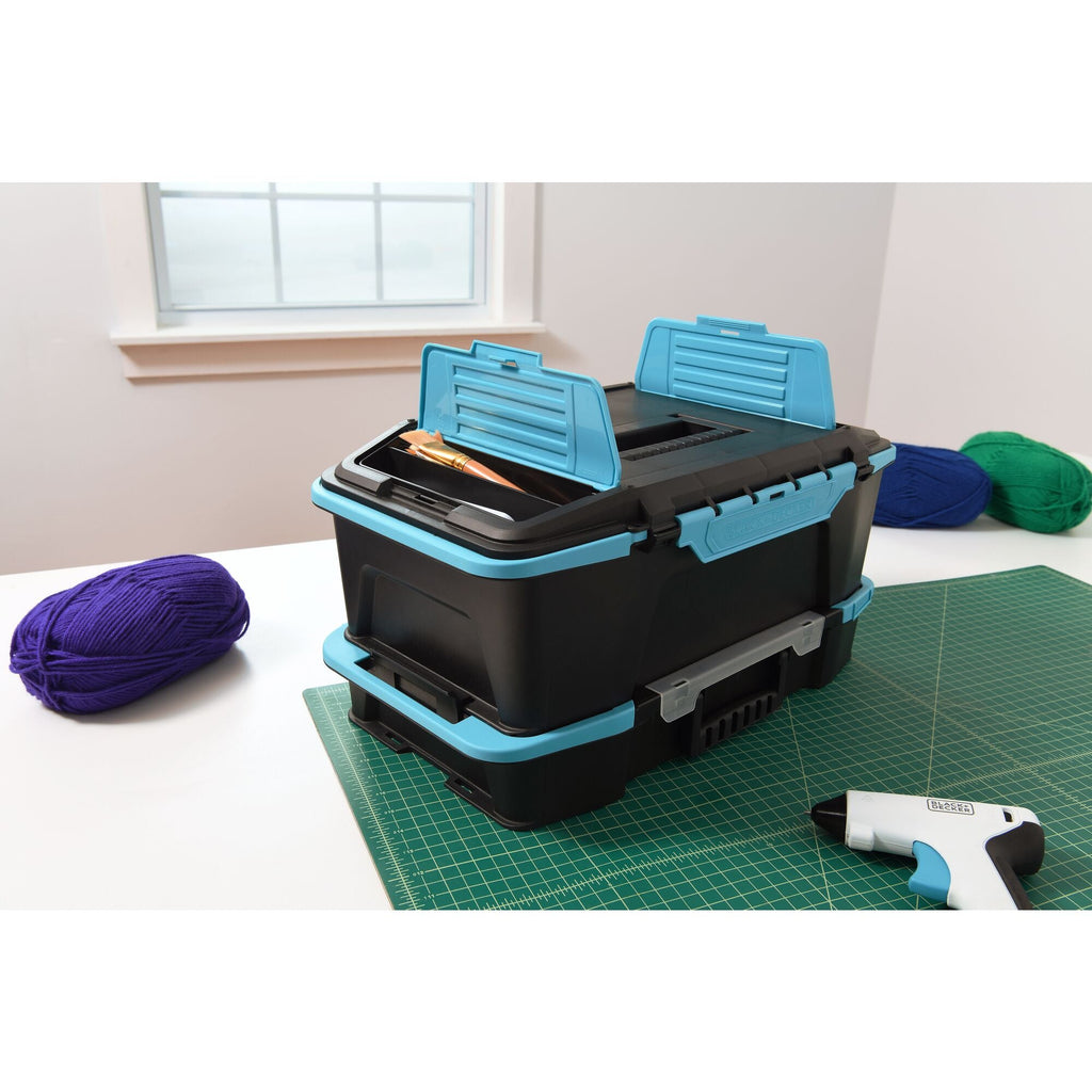 19 inch  2 in 1 Stackable Storage Caddy and Organizer