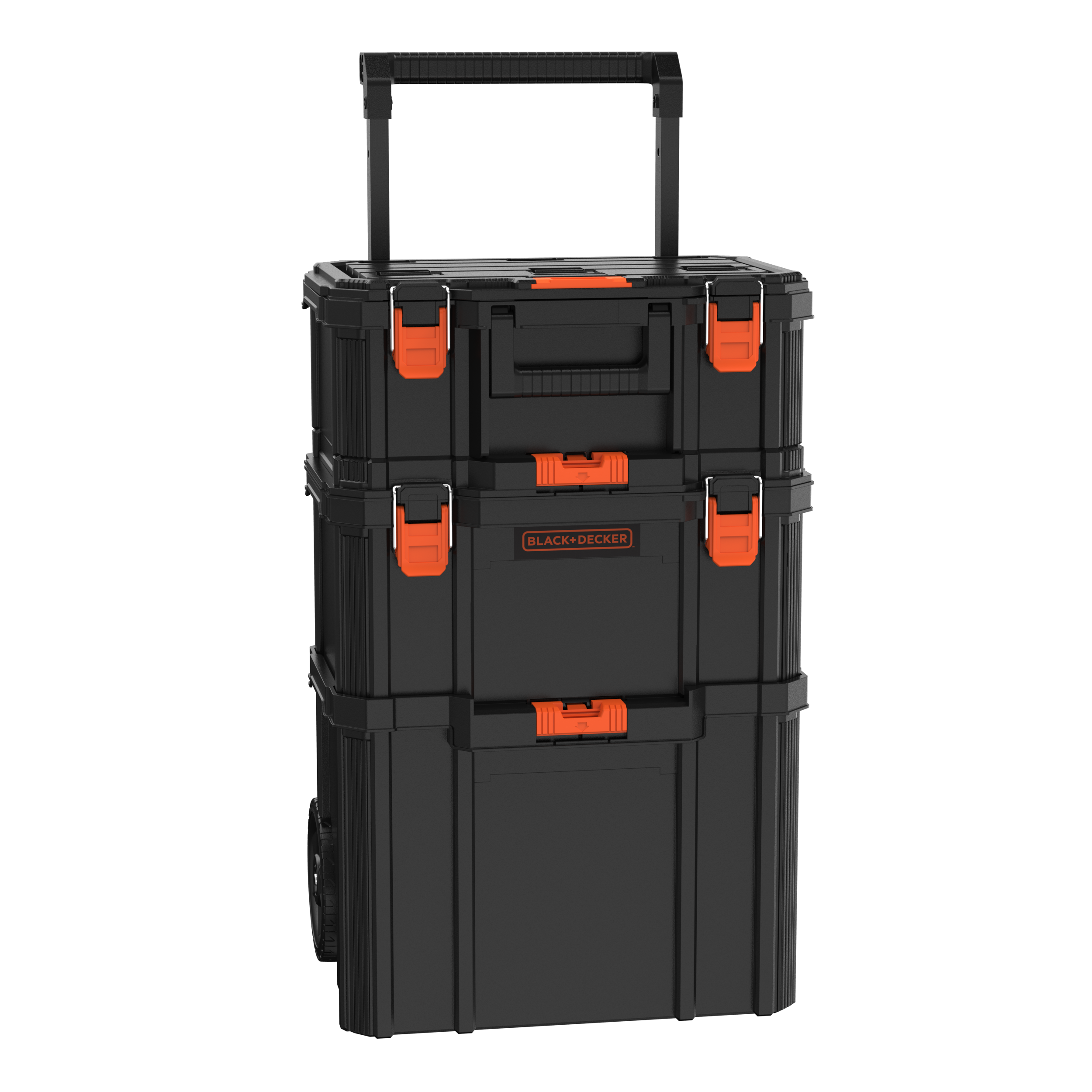 Stackable Storage System - 3 Piece Set (Small, Deep Toolbox, and Rolling Tote)