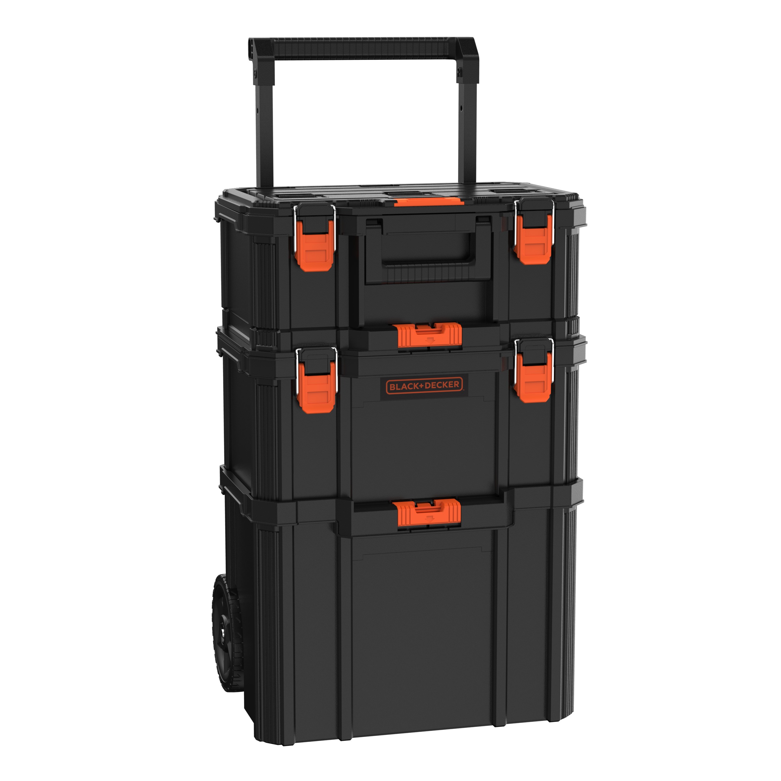 Stackable Storage System - 3 Piece Set (Small, Deep Toolbox, and Rolling Tote)