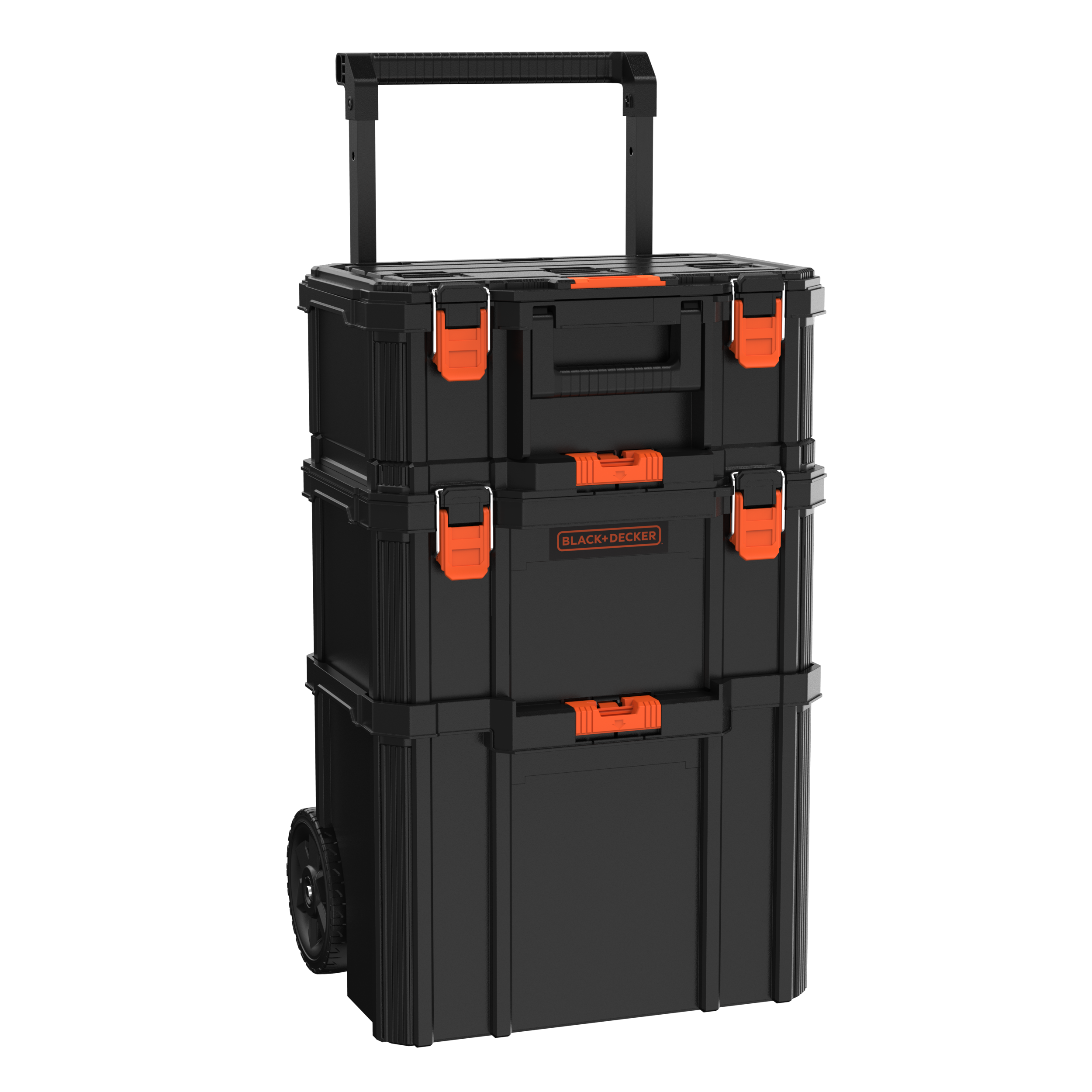 Stackable Storage System - 3 Piece Set (Small, Deep Toolbox, and Rolling Tote)