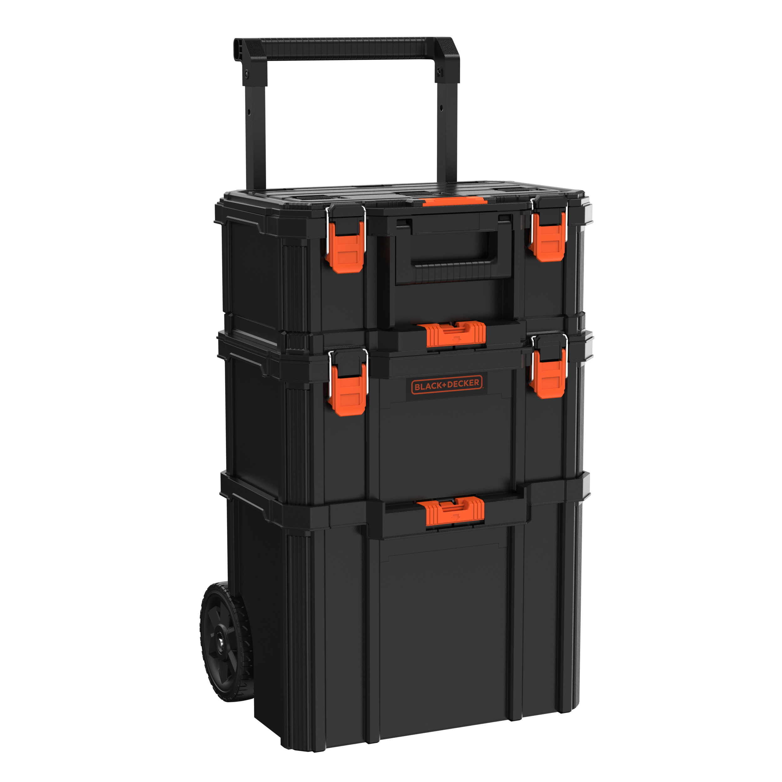 Stackable Storage System - 3 Piece Set (Small, Deep Toolbox, and Rolling Tote)
