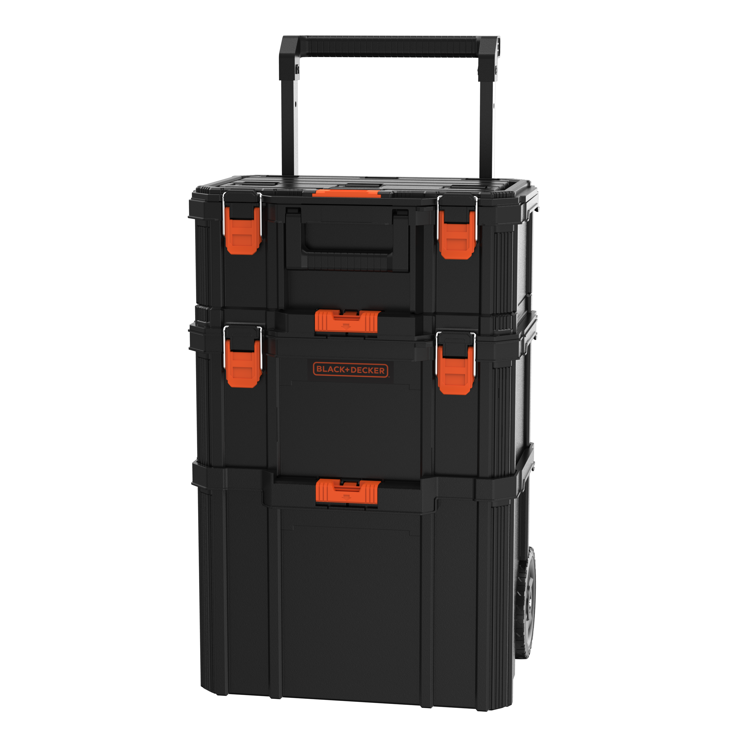 Stackable Storage System - 3 Piece Set (Small, Deep Toolbox, and Rolling Tote)
