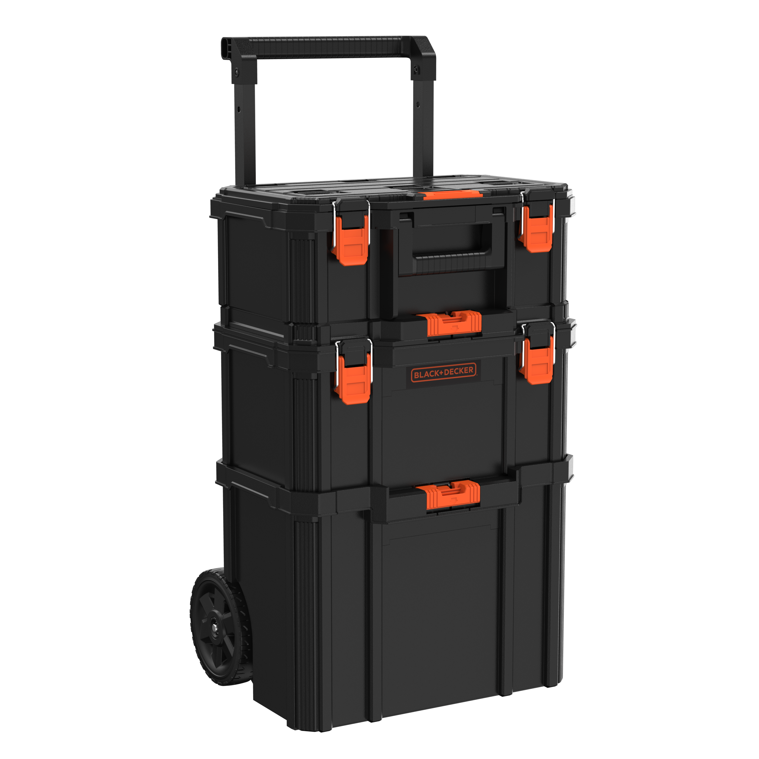 Stackable Storage System - 3 Piece Set (Small, Deep Toolbox, and Rolling Tote)