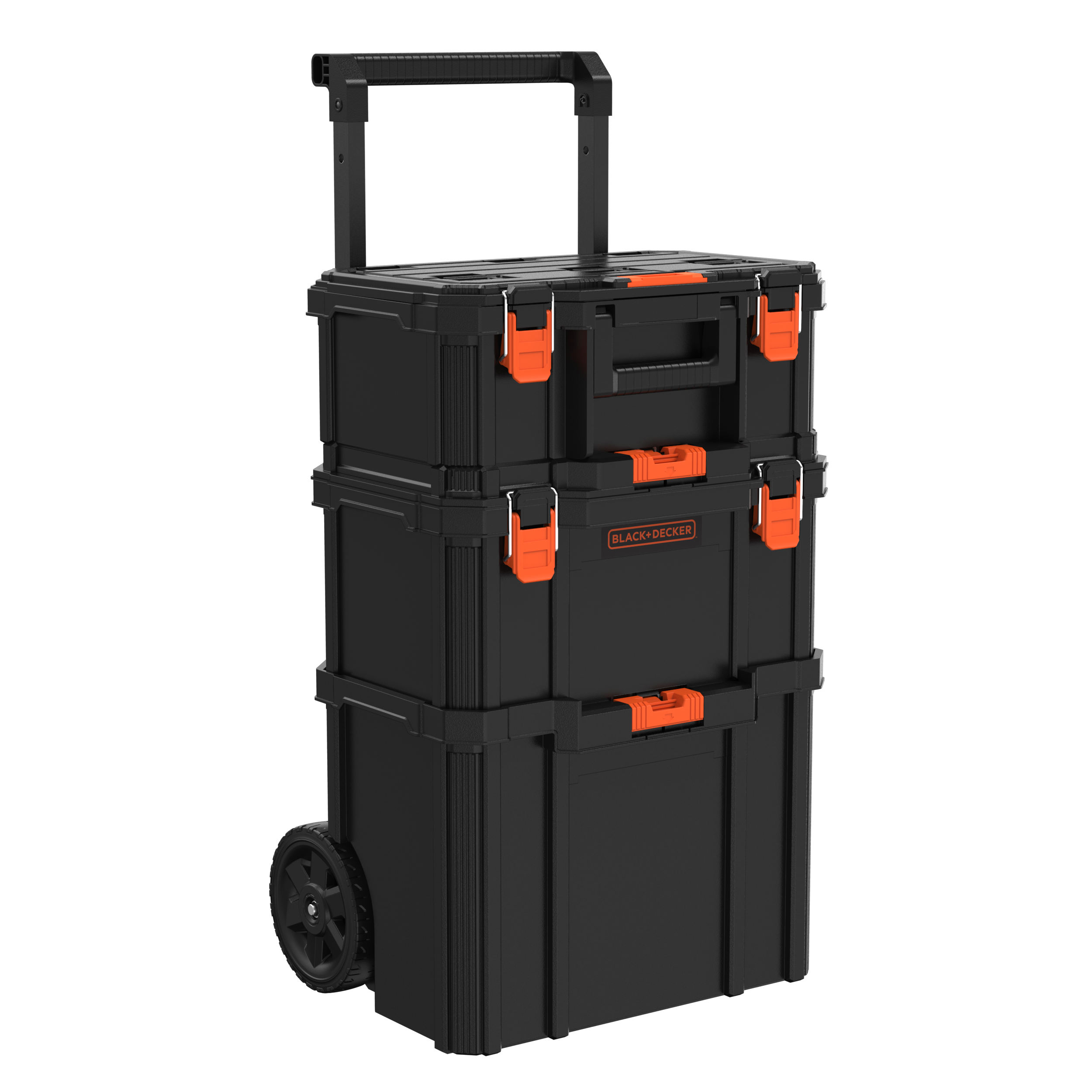Stackable Storage System - 3 Piece Set (Small, Deep Toolbox, and Rolling Tote)