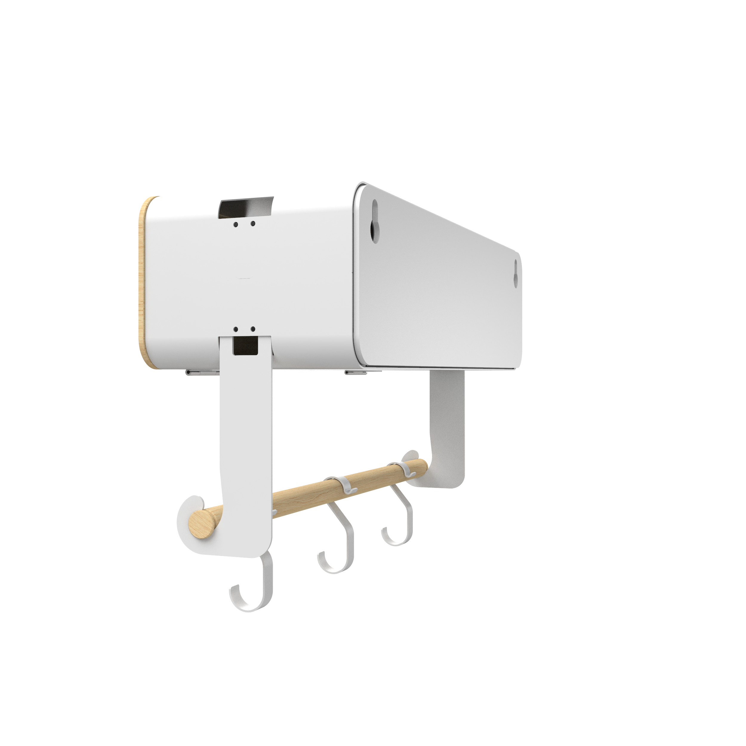 White Hanging / Magnetic Rack System-Shelf W/ Door