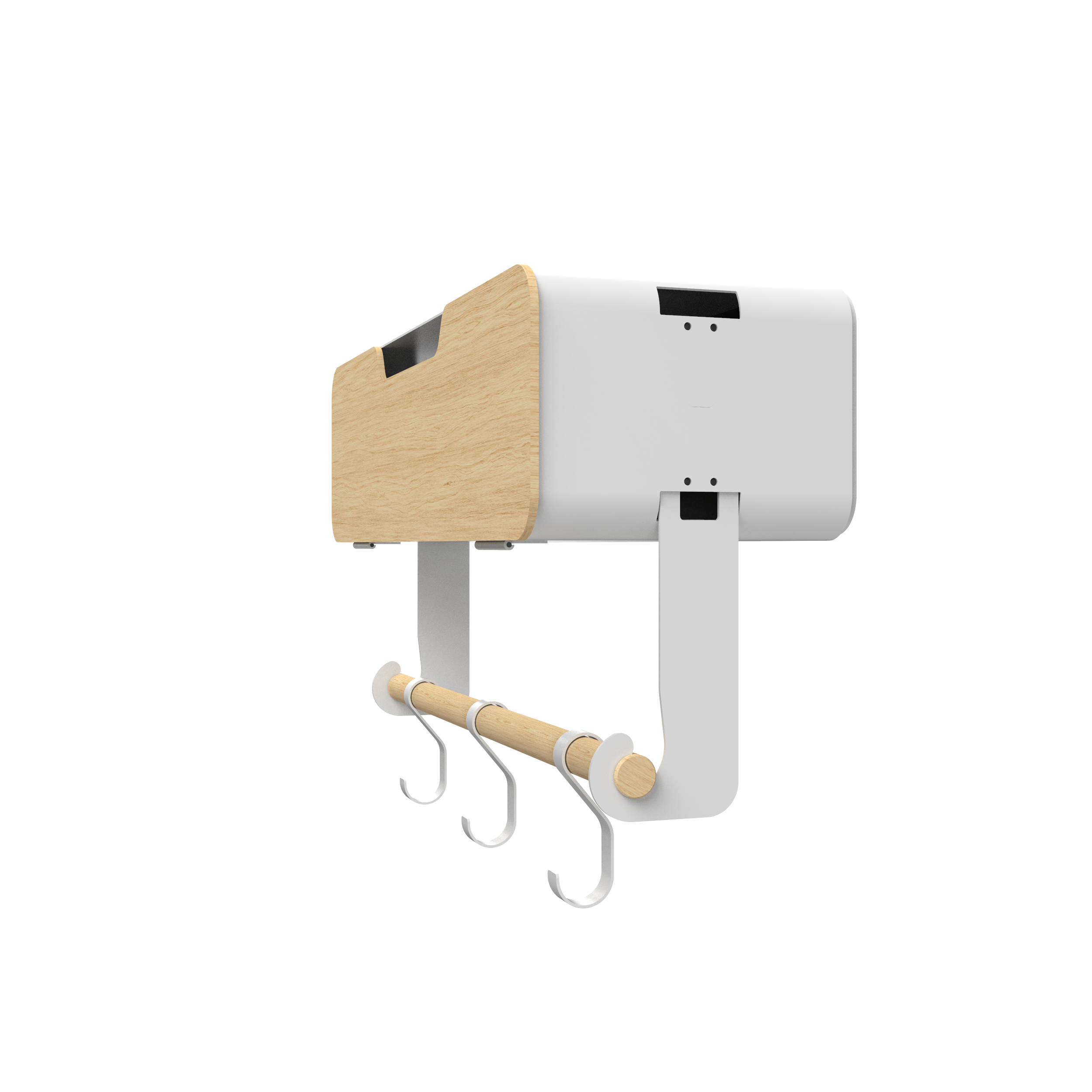White Hanging / Magnetic Rack System-Shelf W/ Door