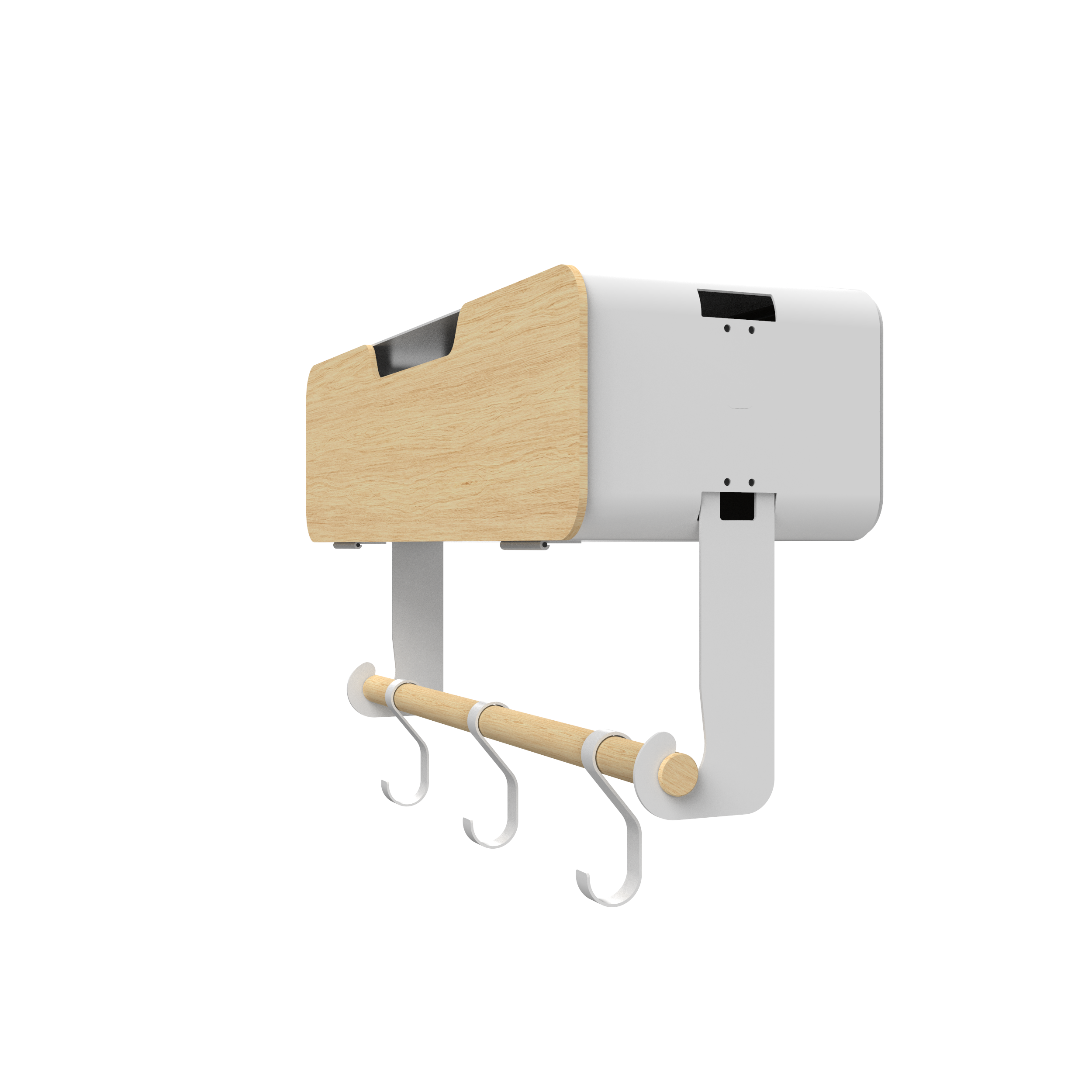 White Hanging / Magnetic Rack System-Shelf W/ Door