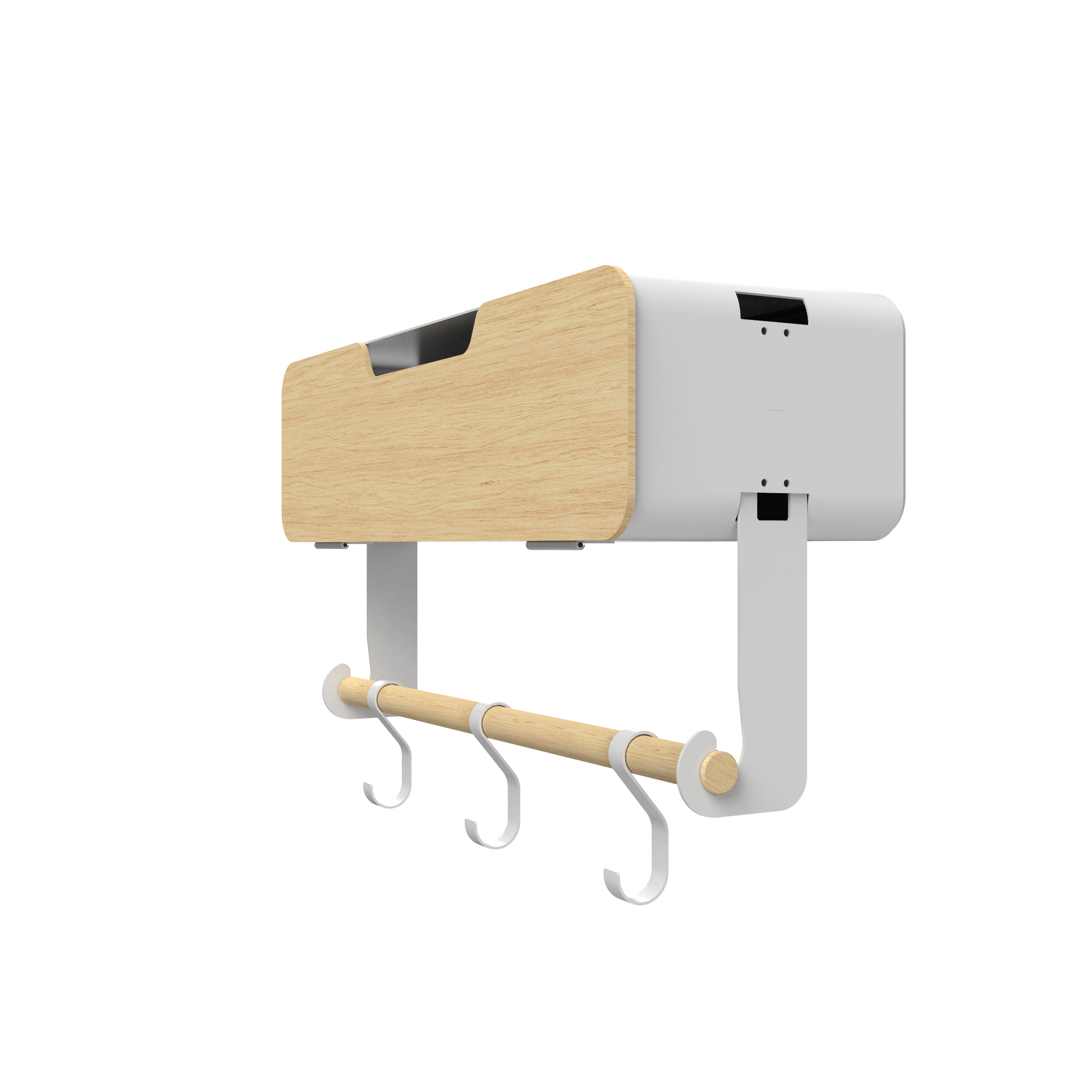 White Hanging / Magnetic Rack System-Shelf W/ Door
