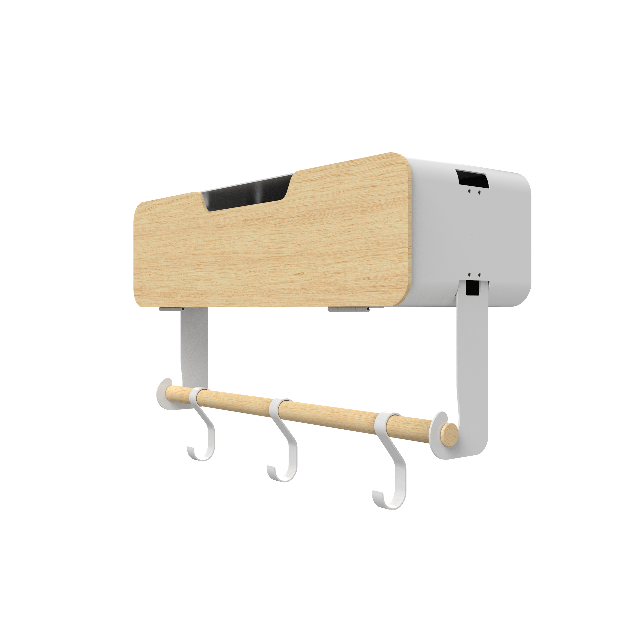 White Hanging / Magnetic Rack System-Shelf W/ Door