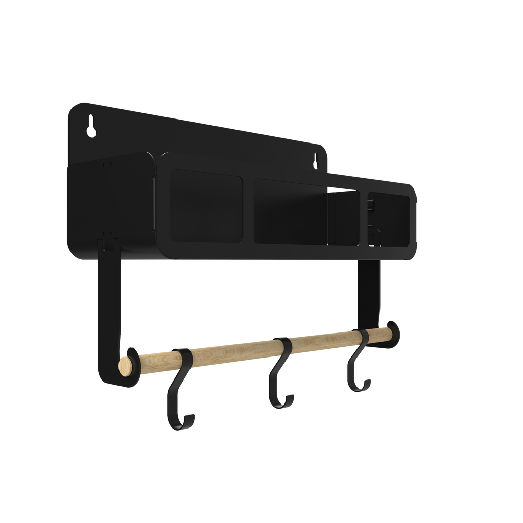 Black Hanging / Magnetic Rack System-Shelf W/Brackets