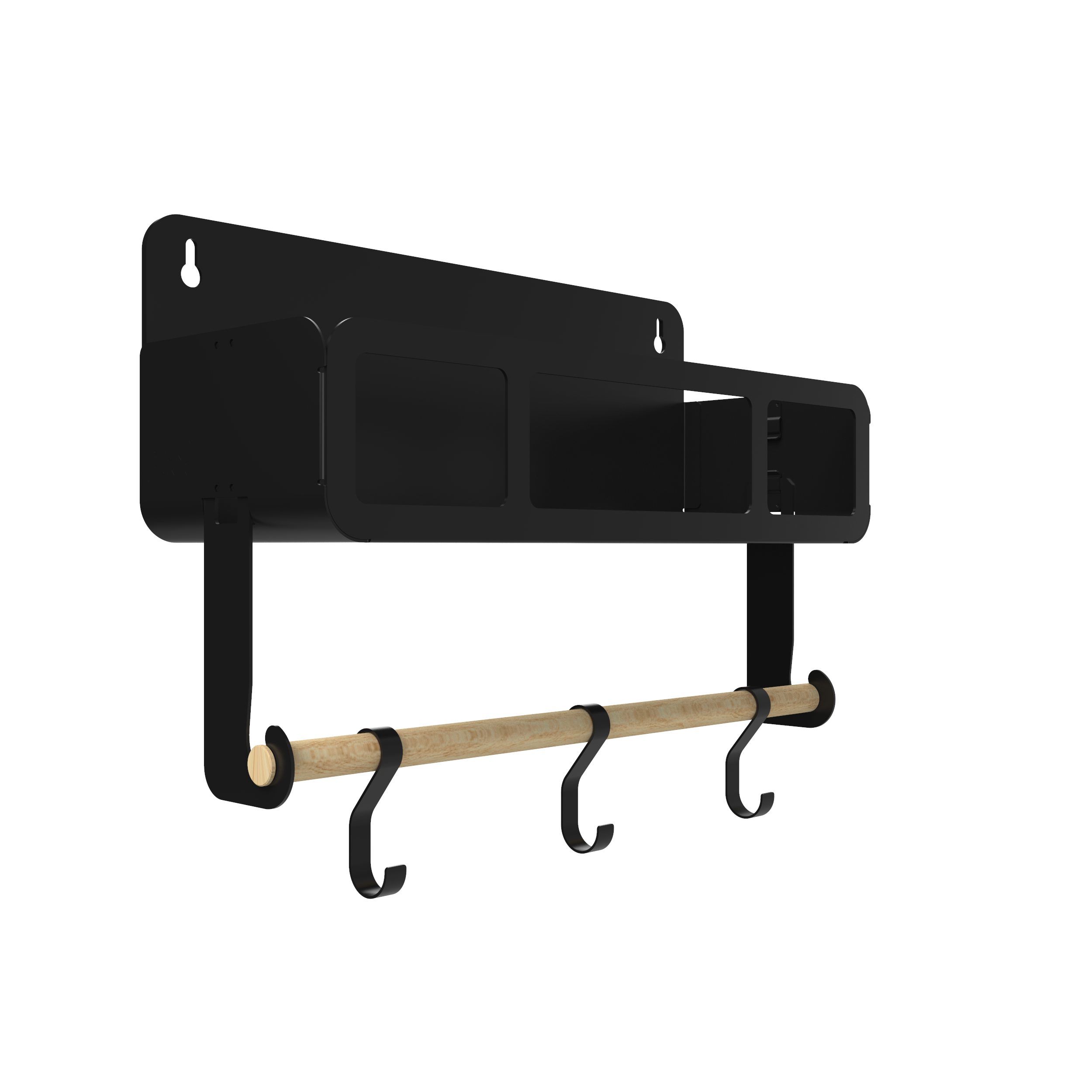 Black Hanging / Magnetic Rack System-Shelf W/Brackets