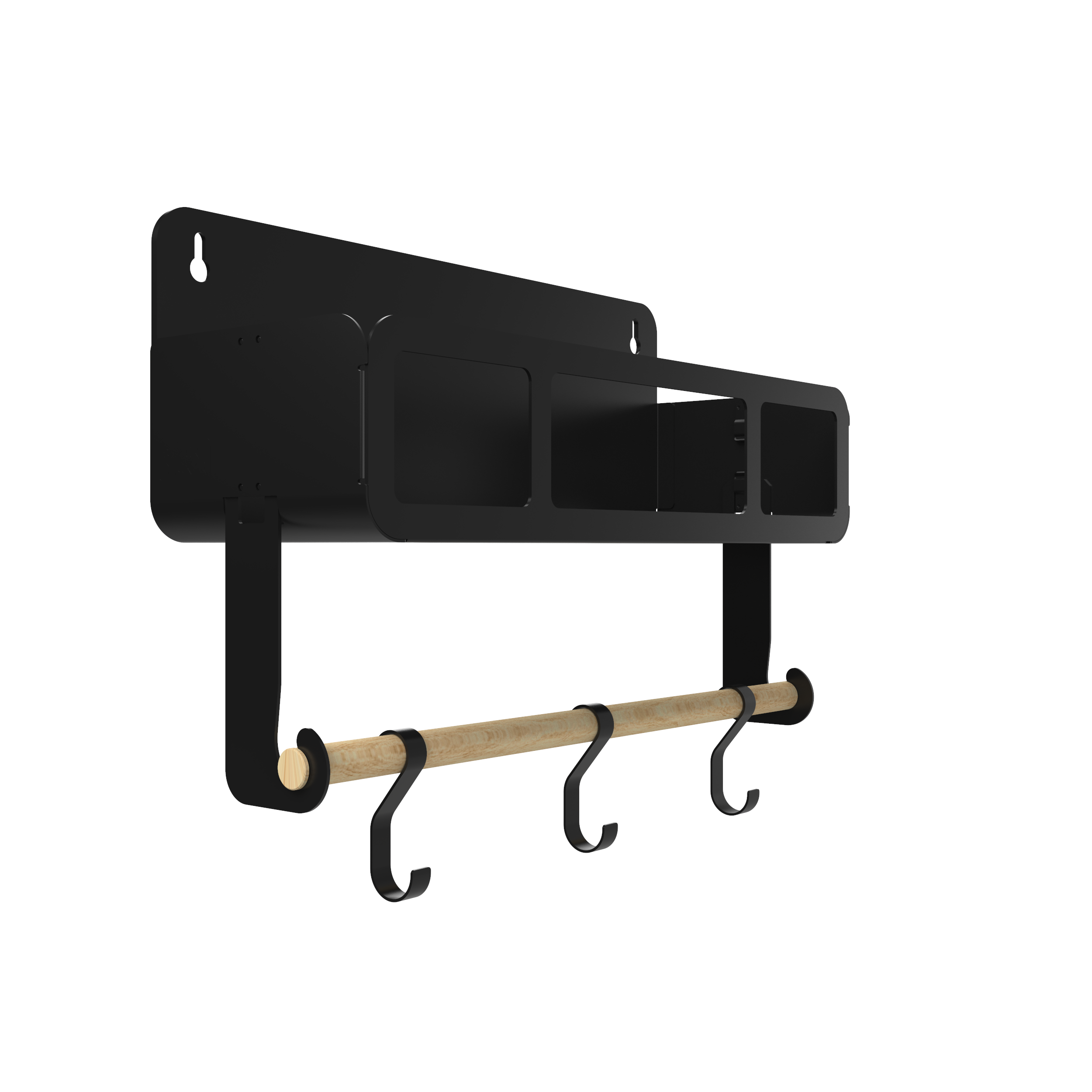 Black Hanging / Magnetic Rack System-Shelf W/Brackets