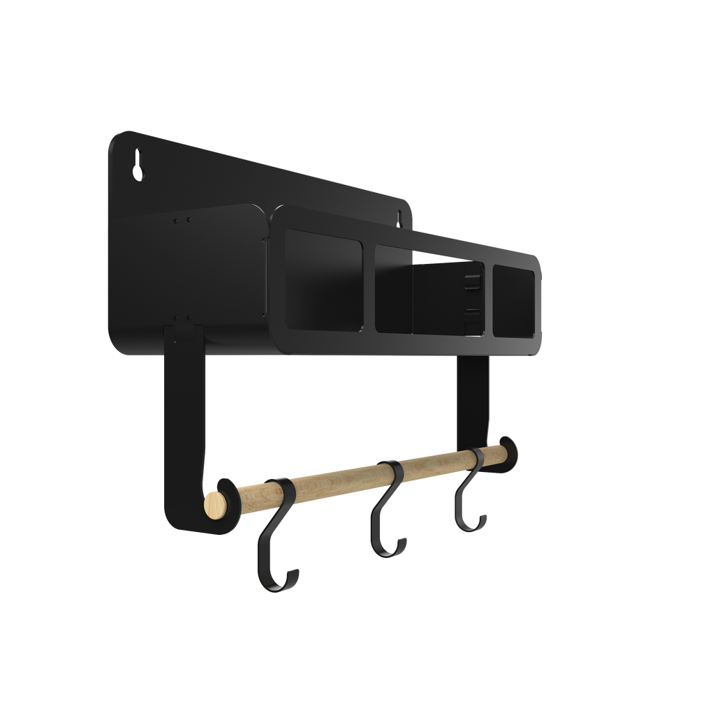 Black Hanging / Magnetic Rack System-Shelf W/Brackets