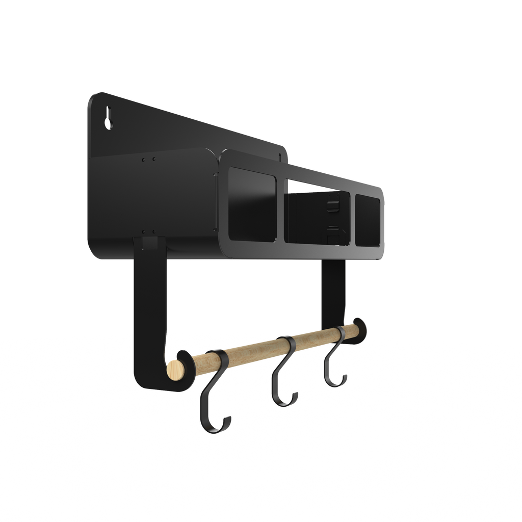 Black Hanging / Magnetic Rack System-Shelf W/Brackets