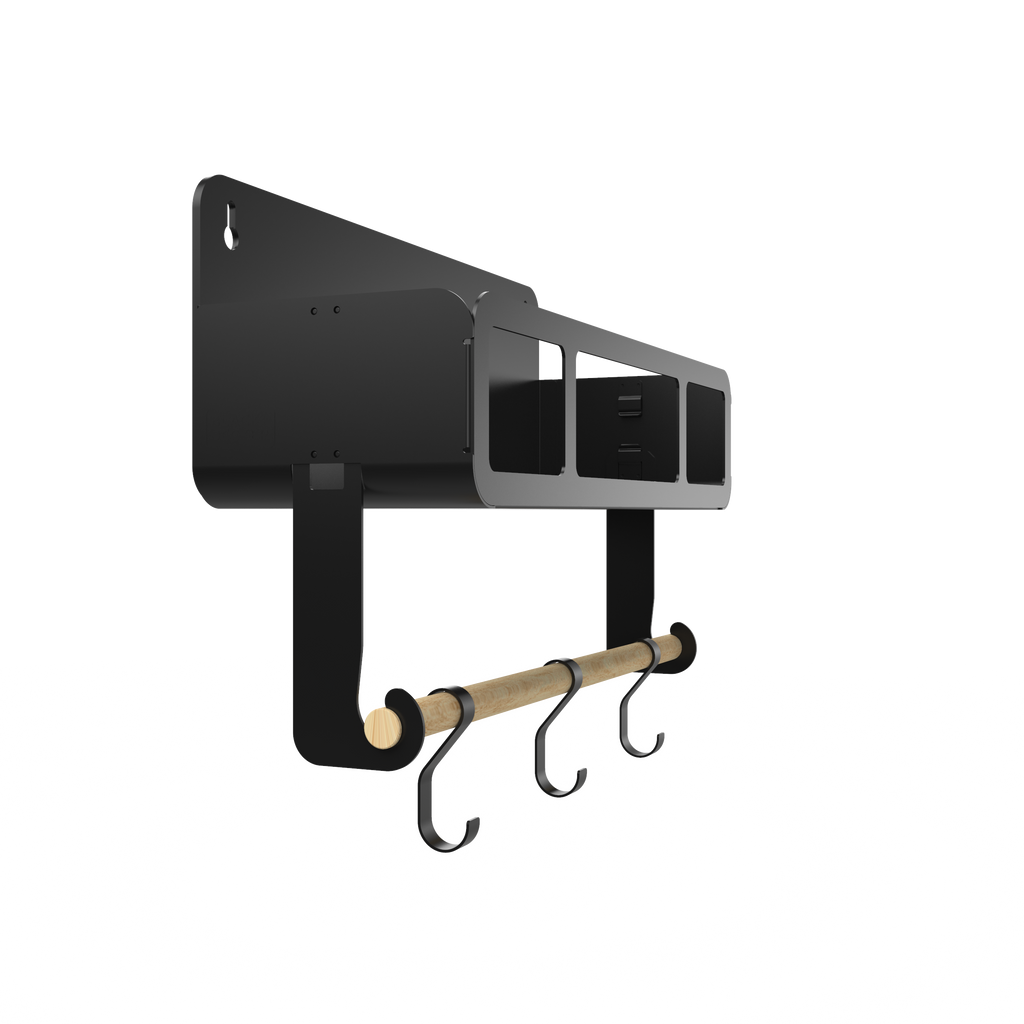 Black Hanging / Magnetic Rack System-Shelf W/Brackets