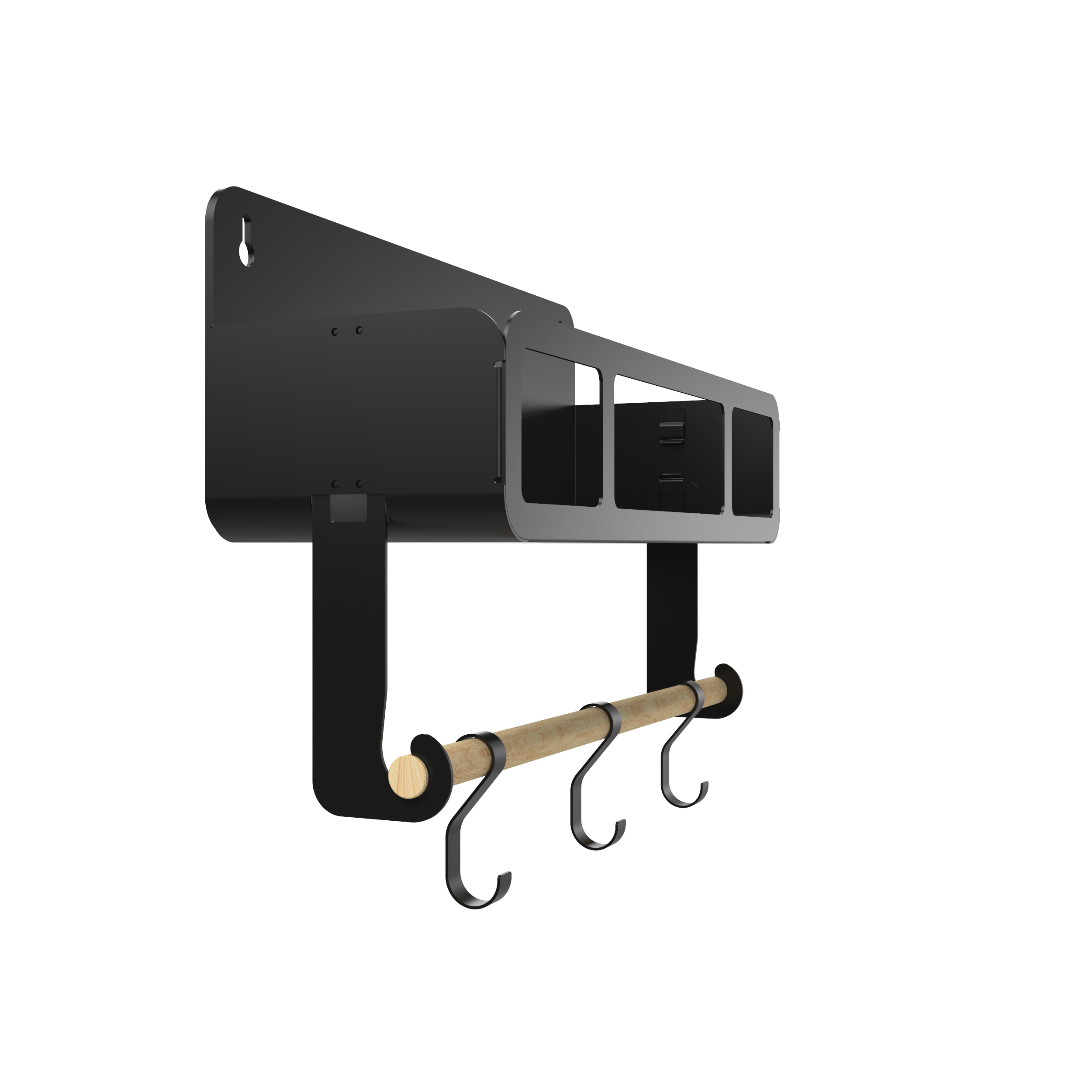 Black Hanging / Magnetic Rack System-Shelf W/Brackets