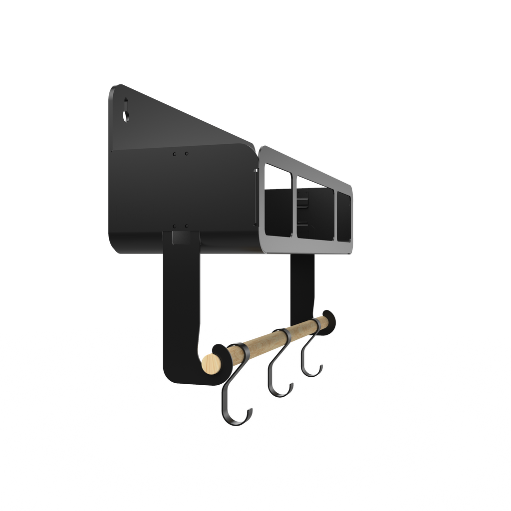 Black Hanging / Magnetic Rack System-Shelf W/Brackets