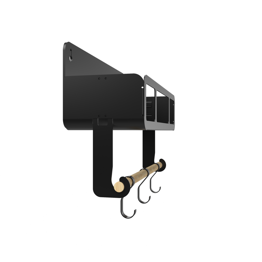Black Hanging / Magnetic Rack System-Shelf W/Brackets