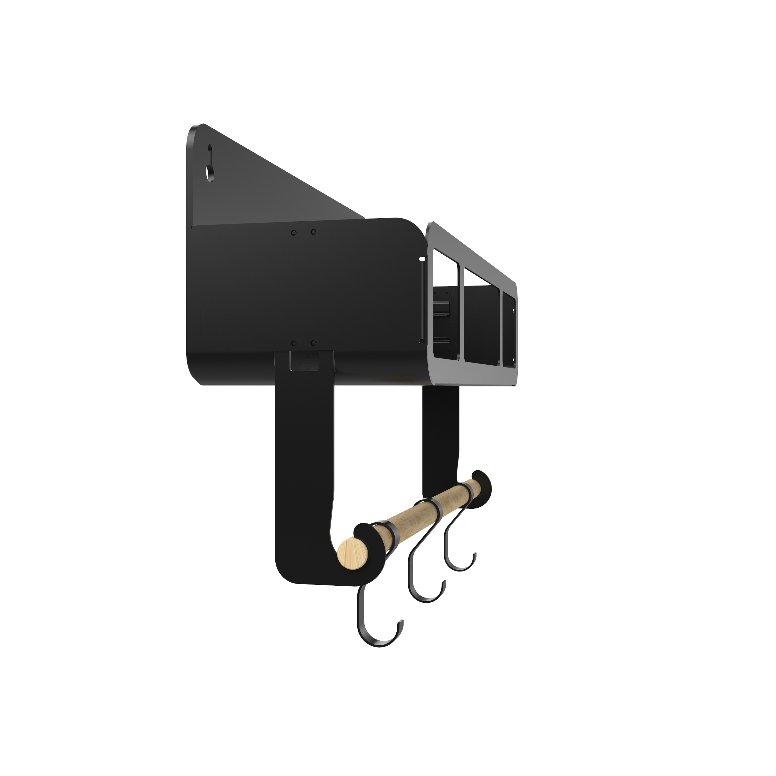 Black Hanging / Magnetic Rack System-Shelf W/Brackets